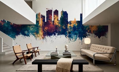 Auckland New Zeeland Skyline Blue & Bronze