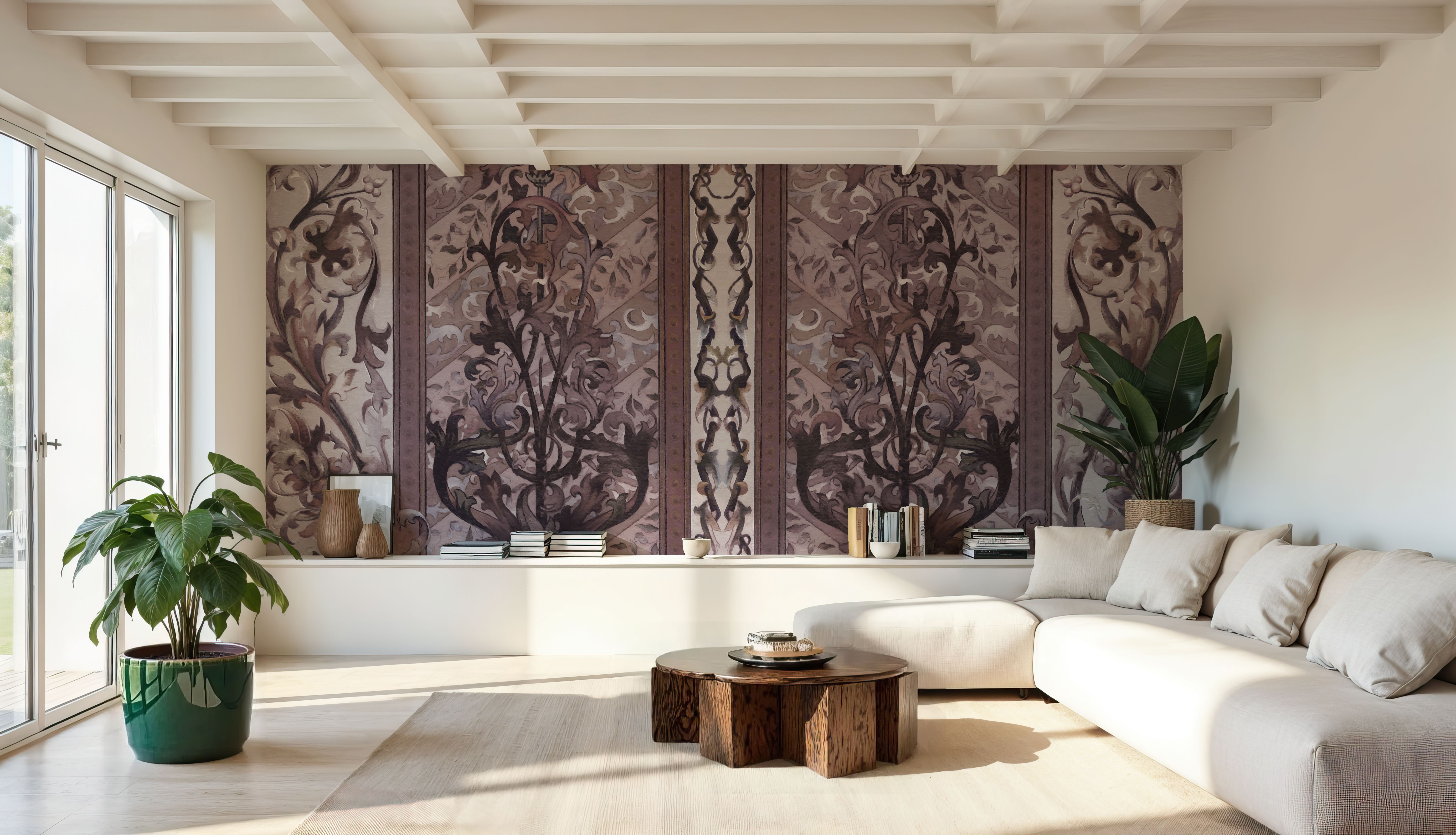 Plant Fantasy Ornament, Rose, Tapeten