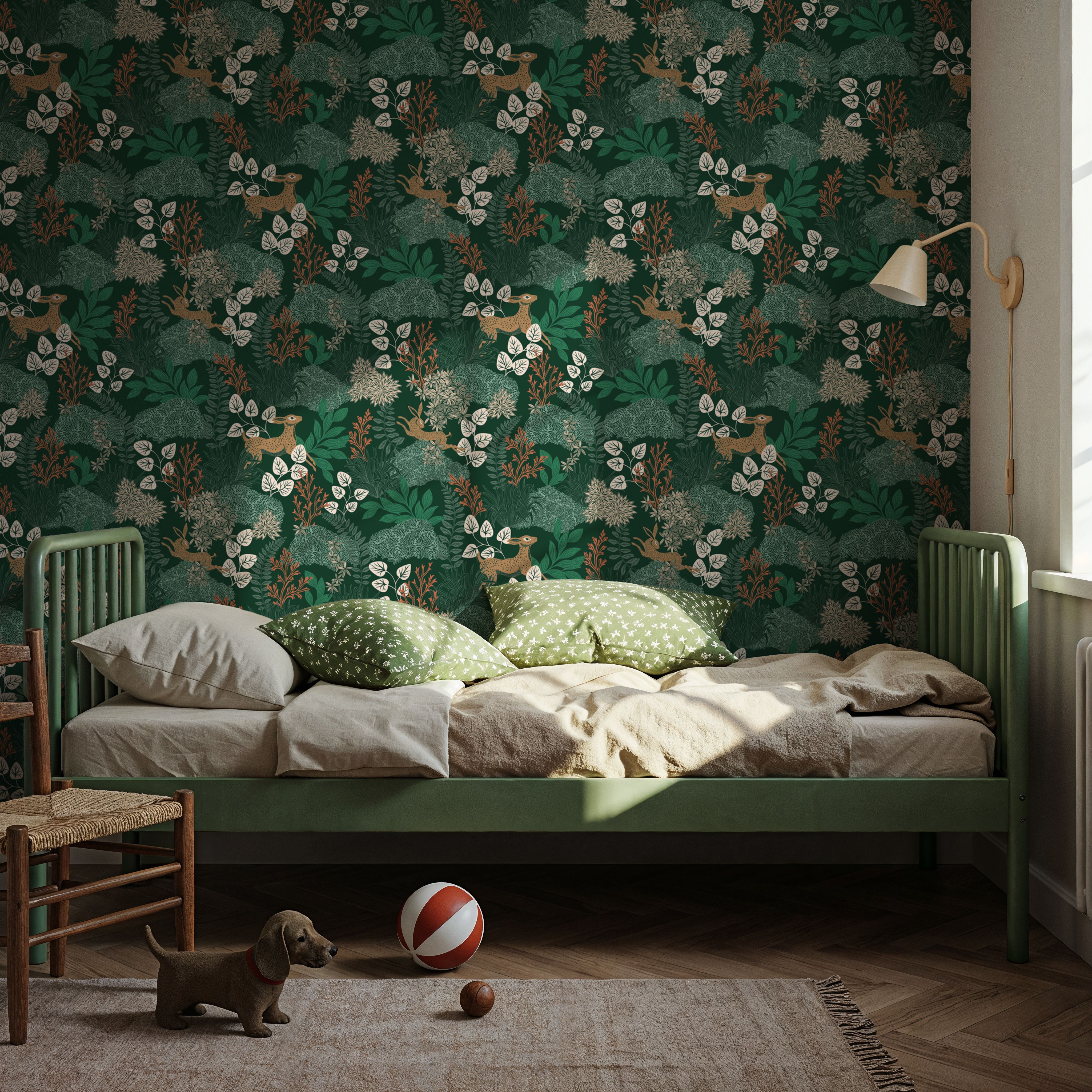 Wild and Free Pattern, Green, Wallpaper