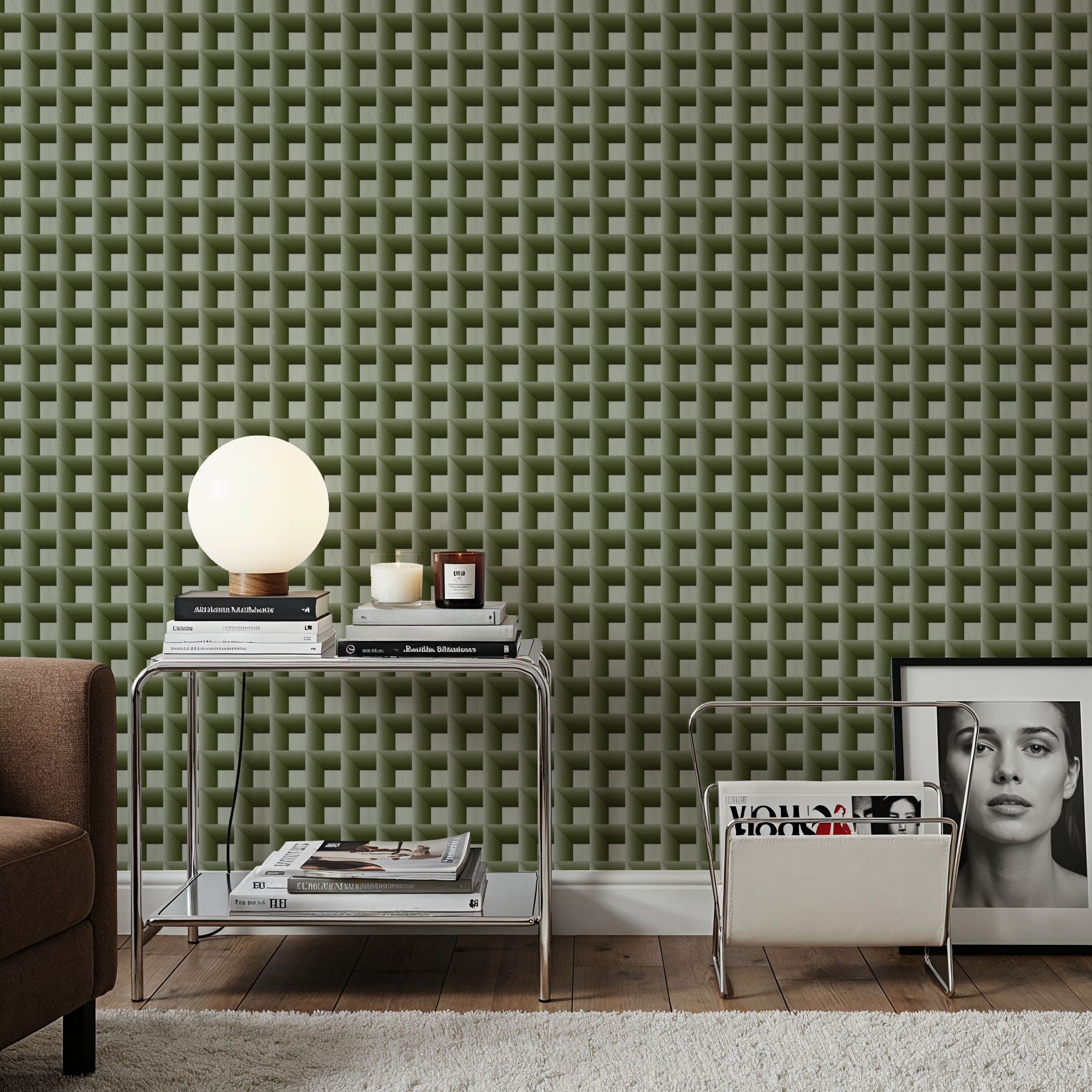 Decorative Cubes, Forest Green