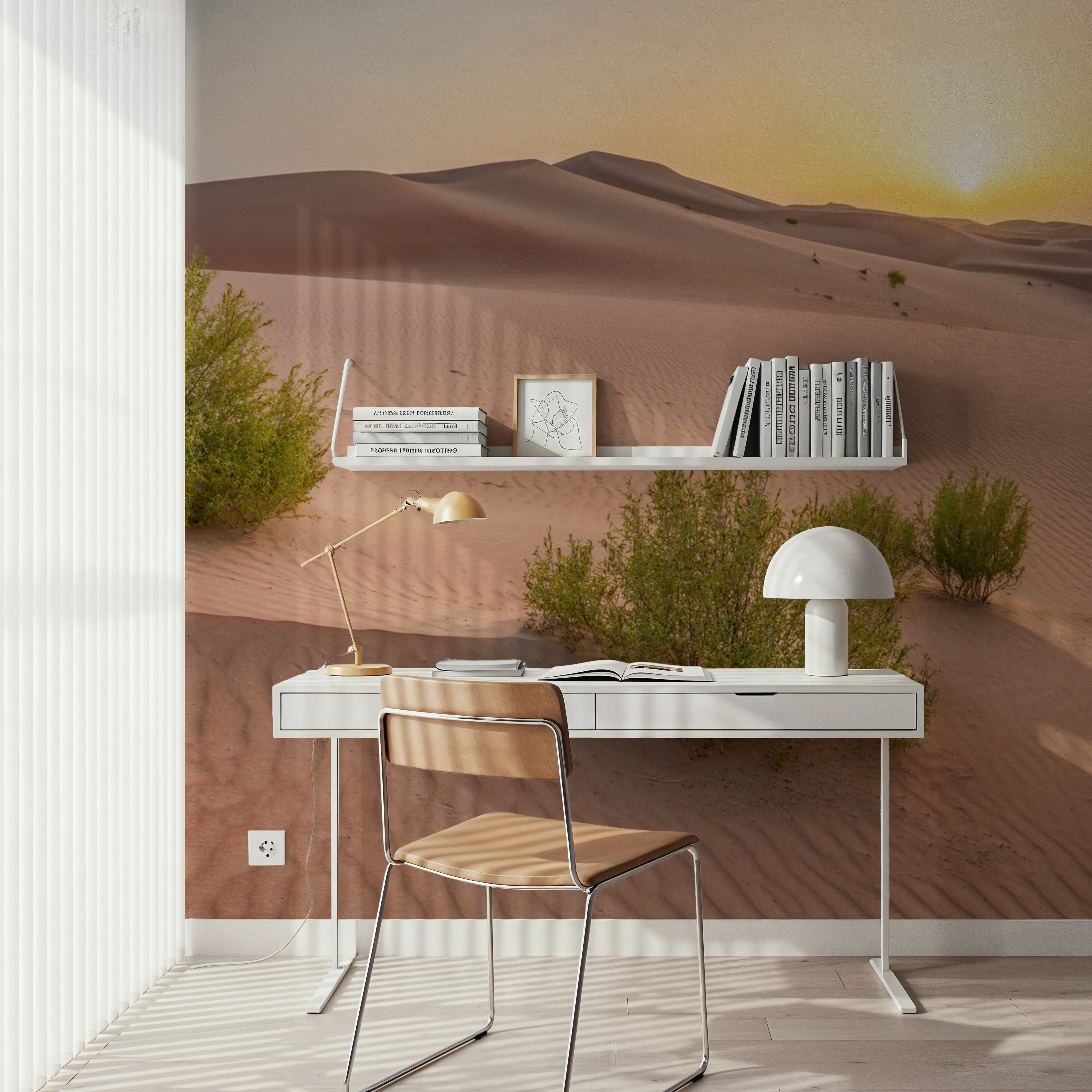 Wall Mural - Desert Greens - Desert Skies mural wallpaper - Dining Room - Wallism UK - Peel & Stick or Paste-the-Wall