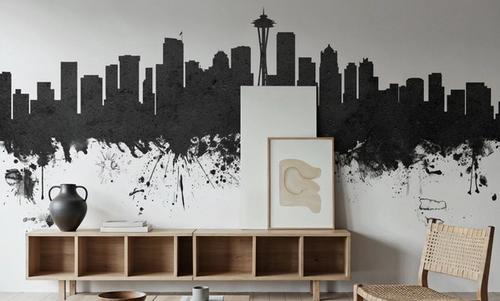 Seattle Skyline Black & White
