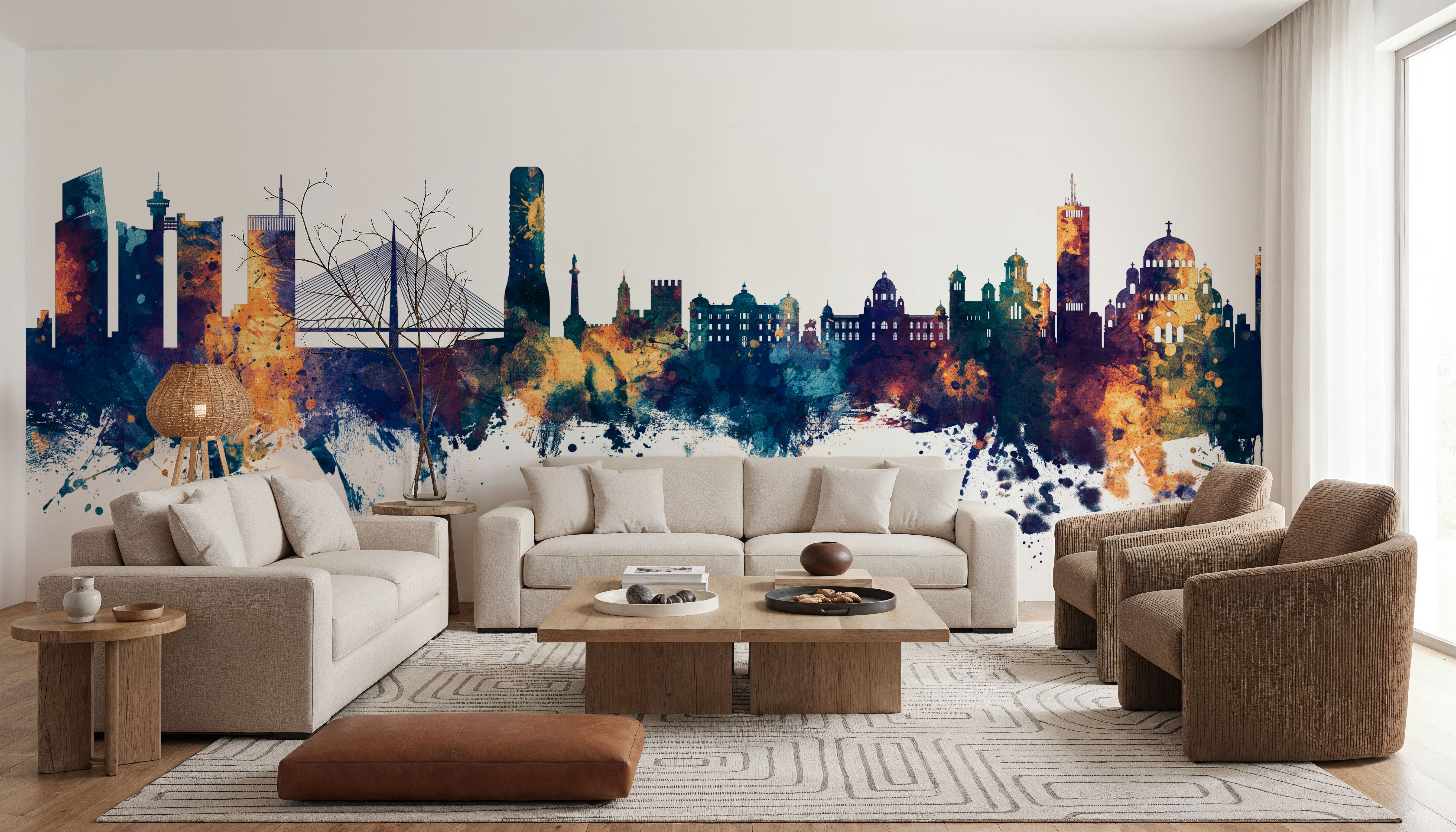 Belgrade Serbia Skyline Blue & Bronze