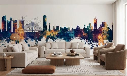 Belgrade Serbia Skyline Blue & Bronze