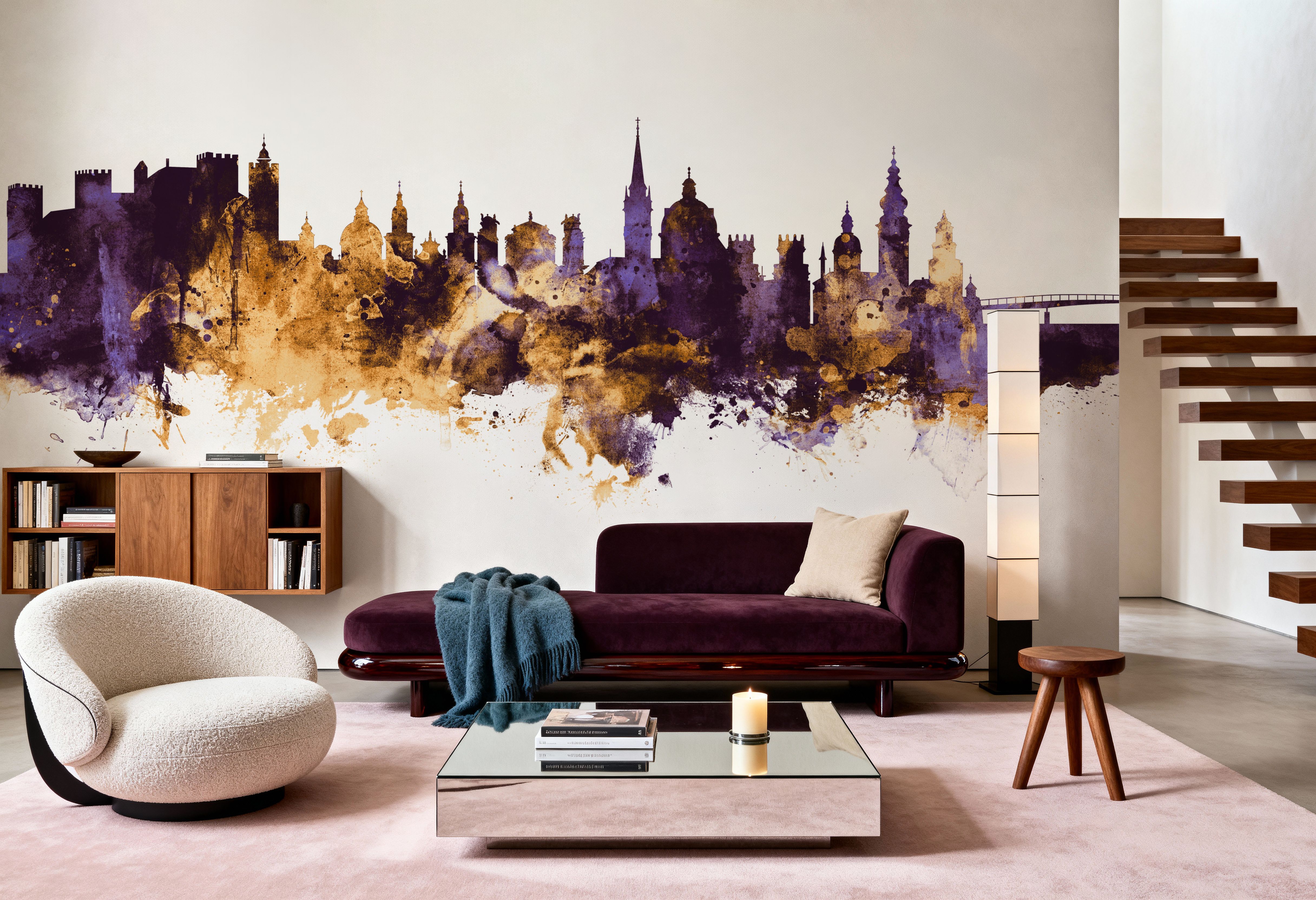 Salzburg Austria Skyline Purple & Gold