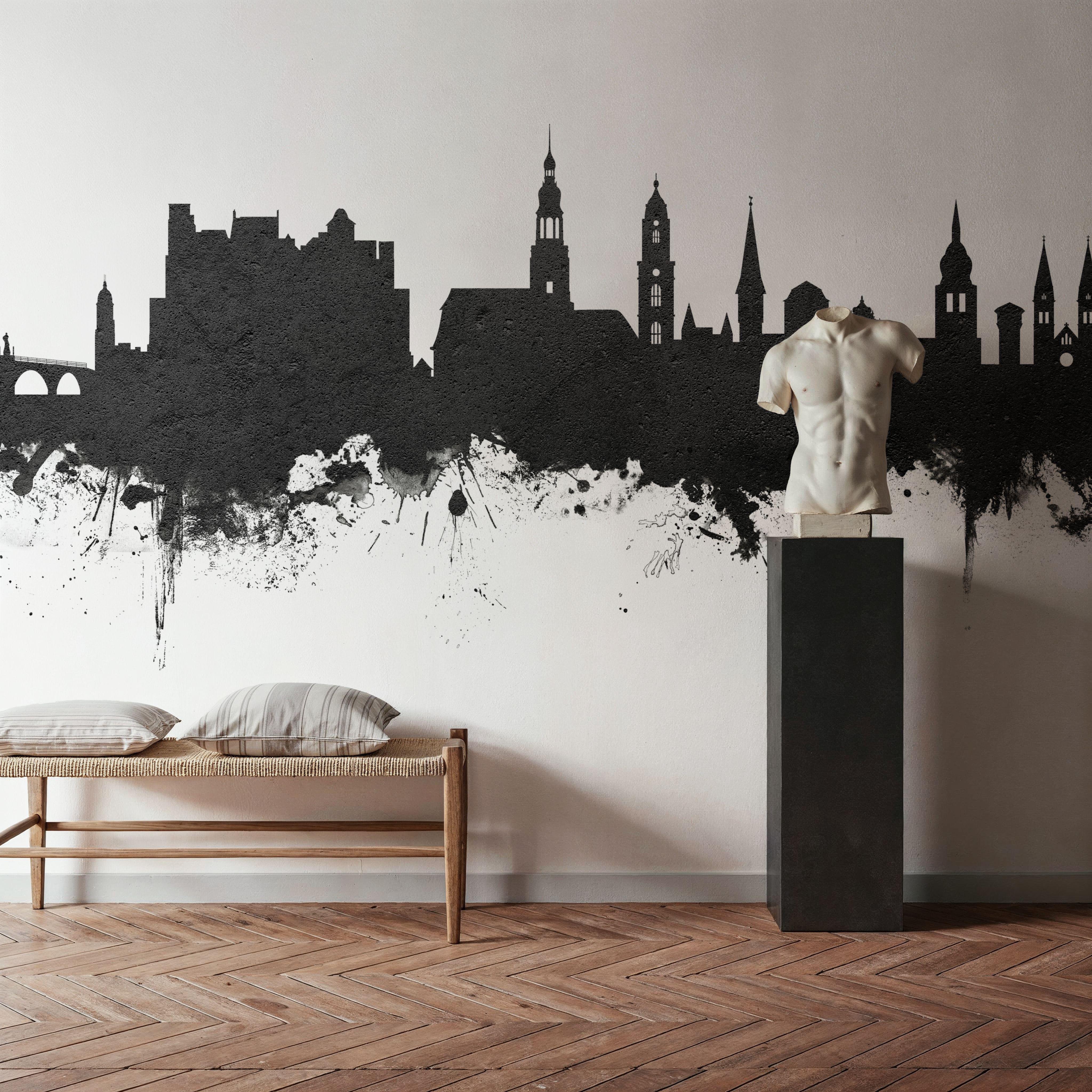 Heidelberg Germany Skyline Black & White