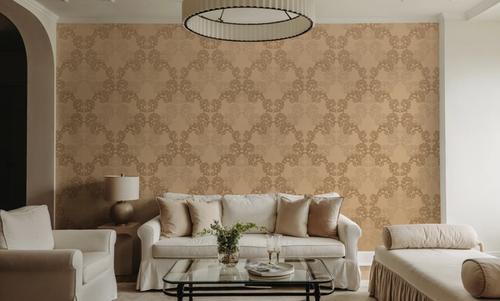Overlay Damask Brown