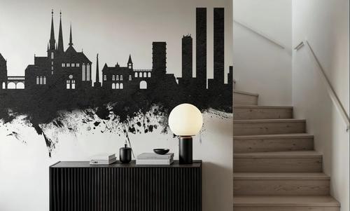 Luxembourg City Skyline Black & White