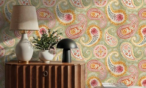 Harvest Paisley Swamp Green