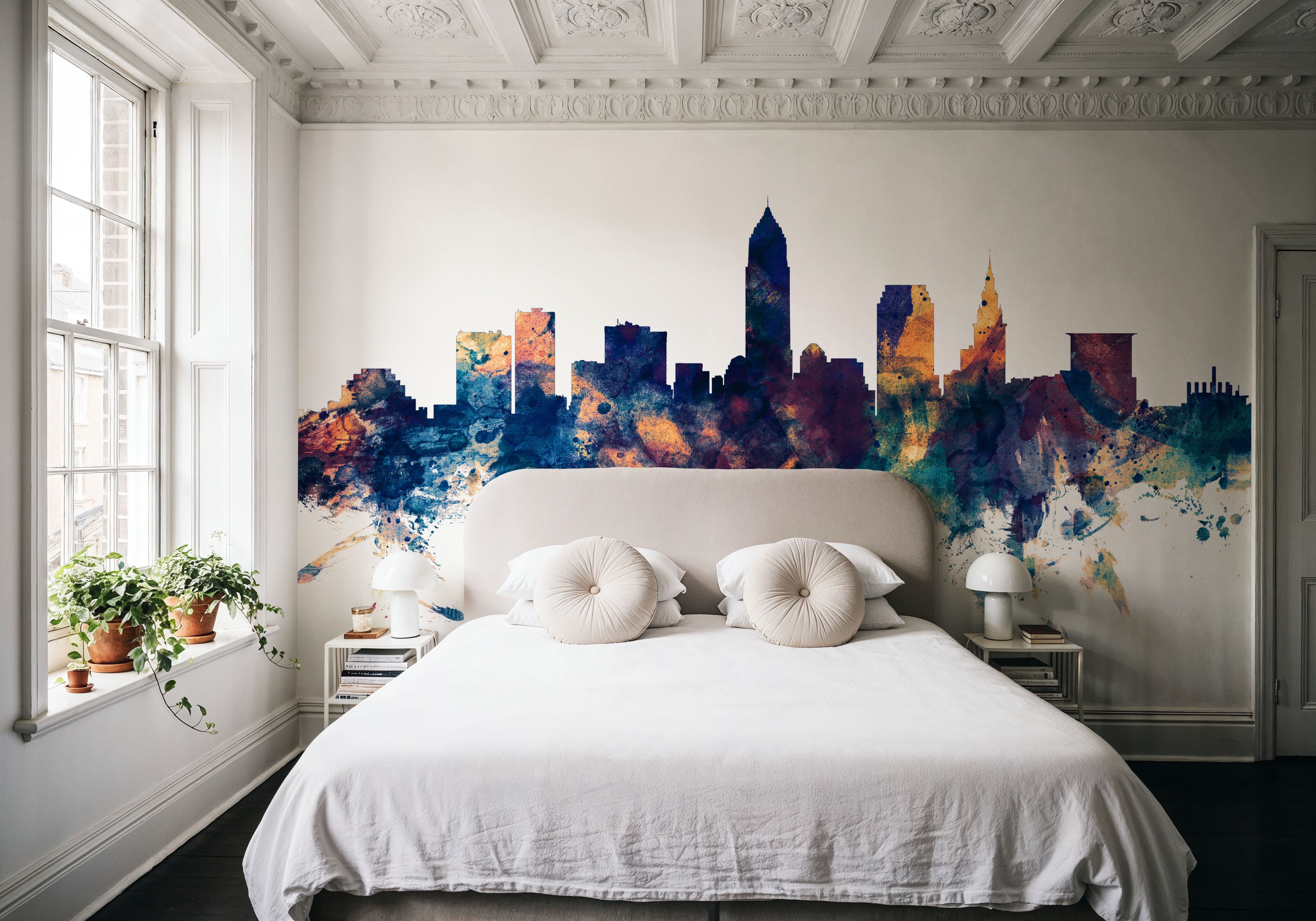 Cleveland Ohio Skyline Blue & Bronze