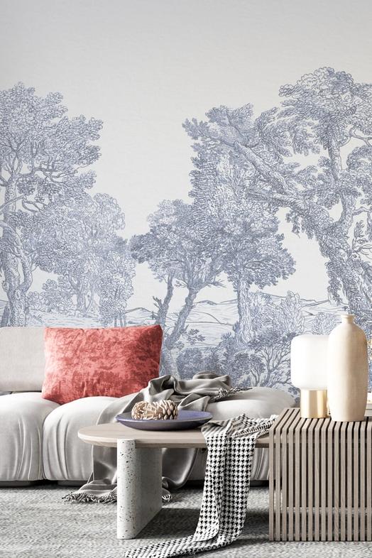 French Landscape, Dusty Blue