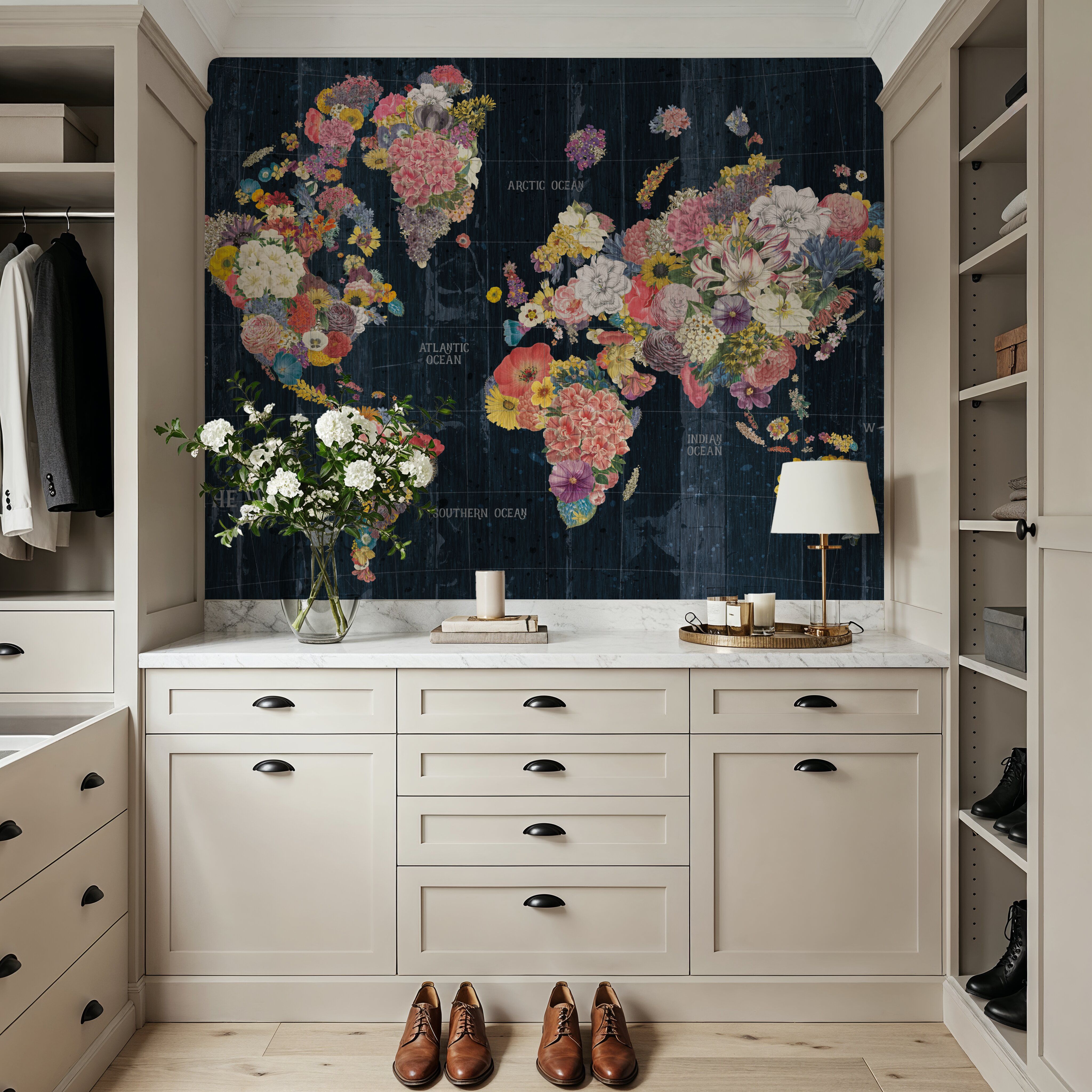 Botanical Floral Map Words