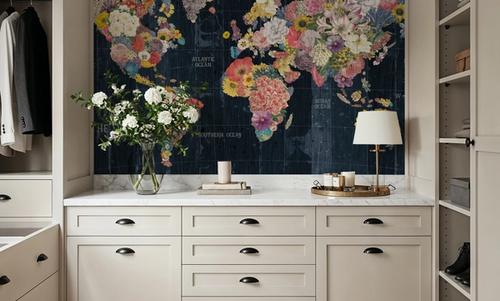 Botanical Floral Map Words