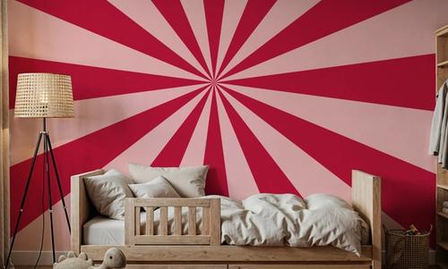 Circus Ceiling, Red on Pink