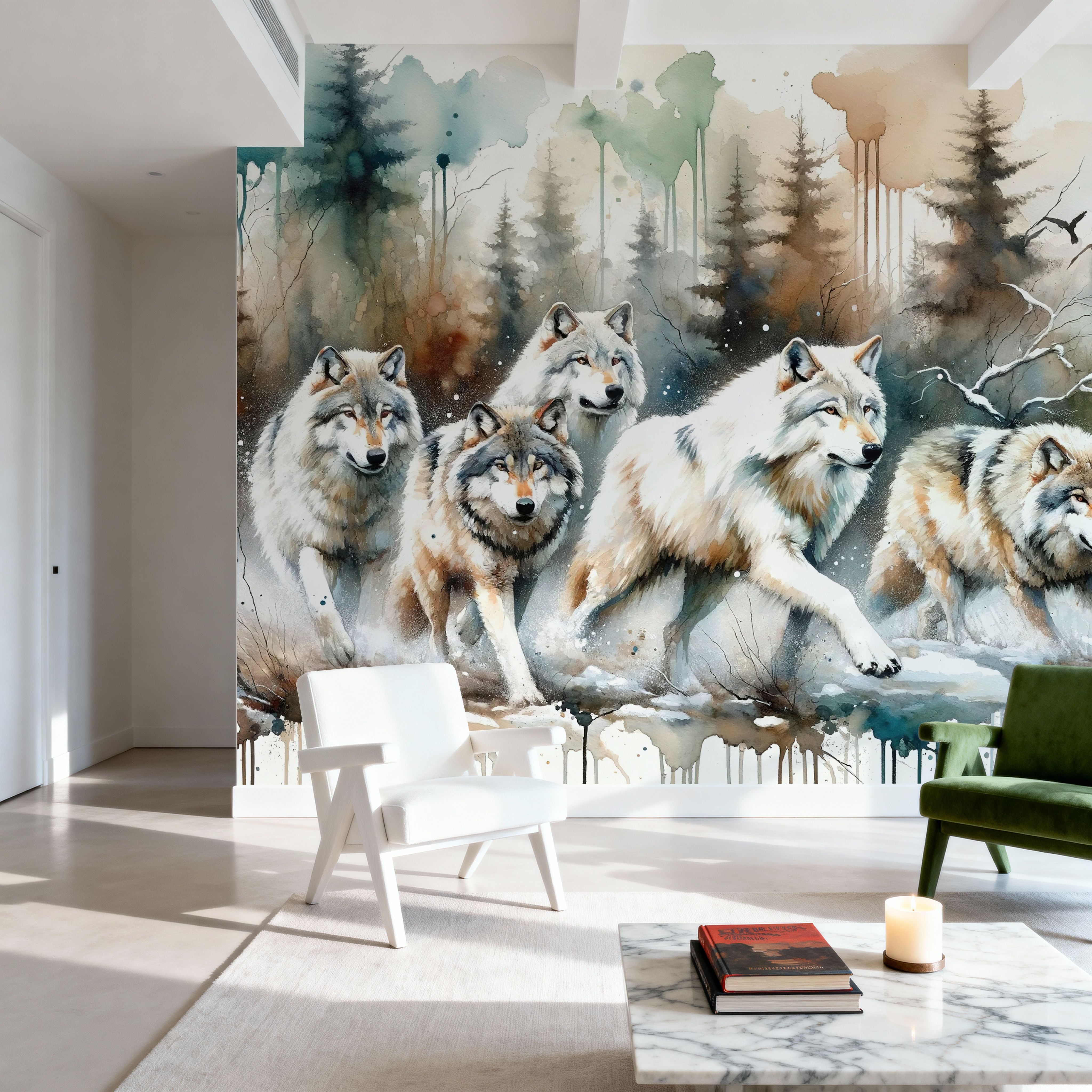 Watercolor Wolfpack