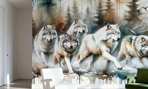 Watercolor Wolfpack