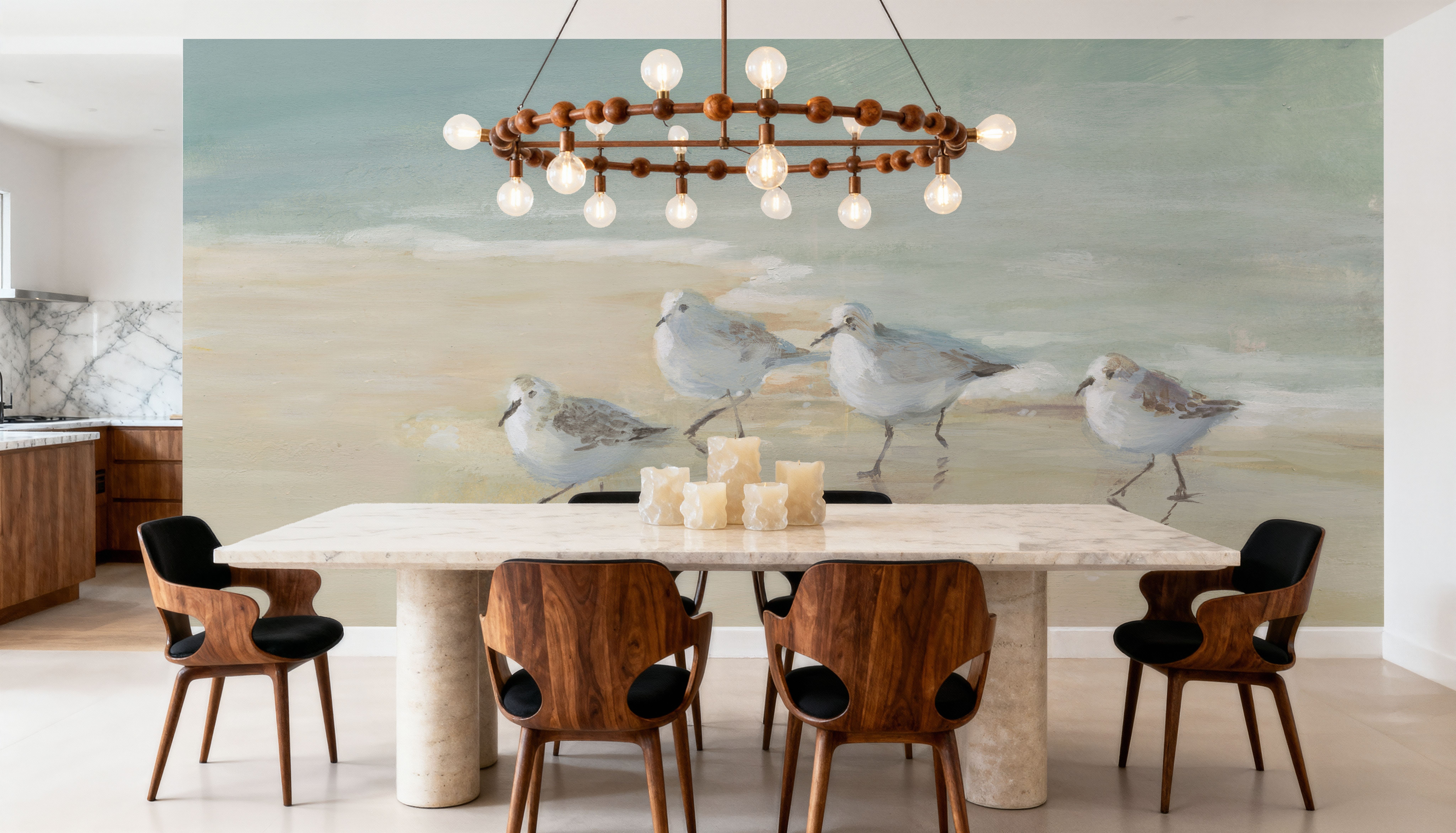 Tranquil Shorebirds on the Sand