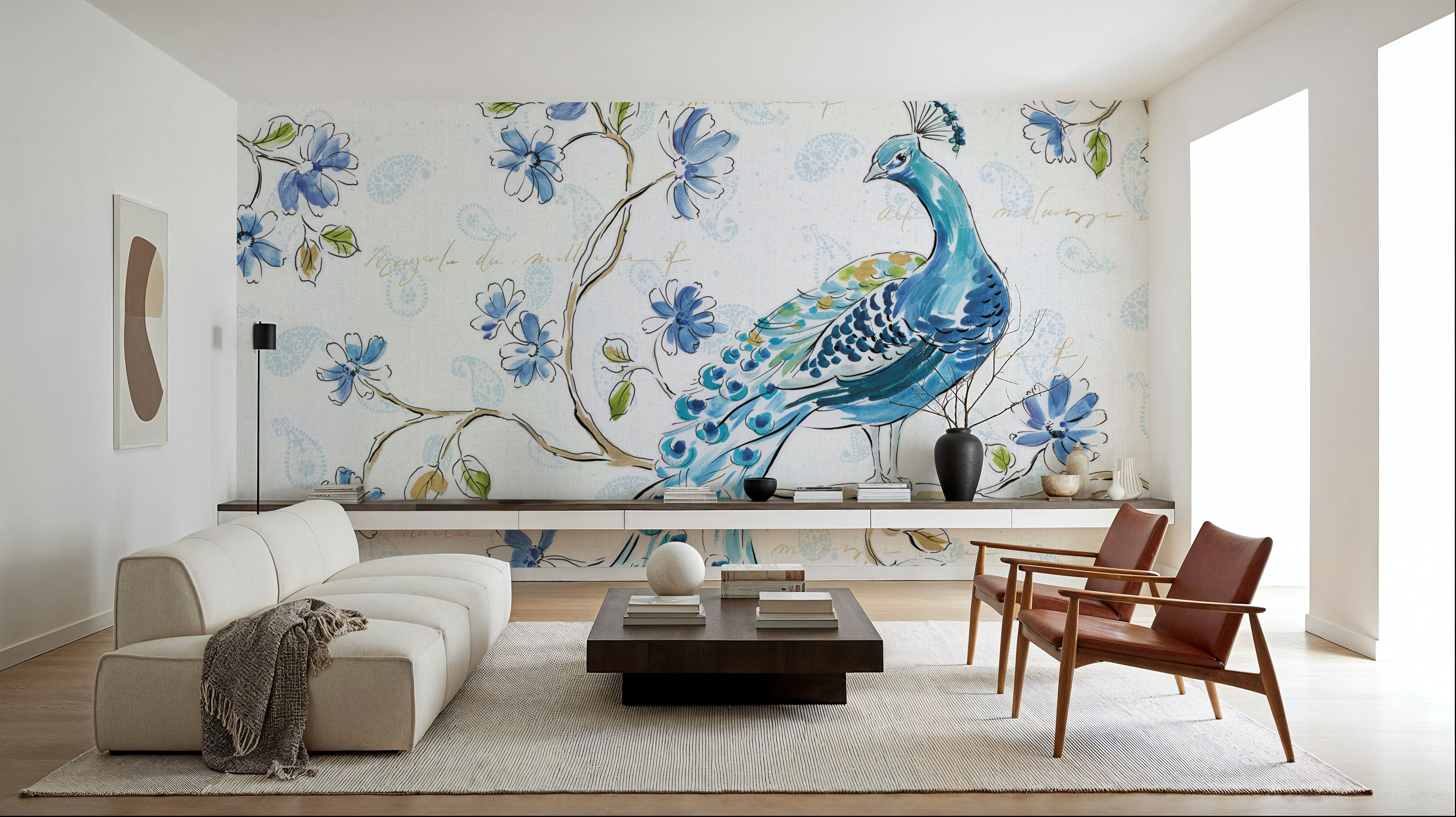 Peacock Allegory II White