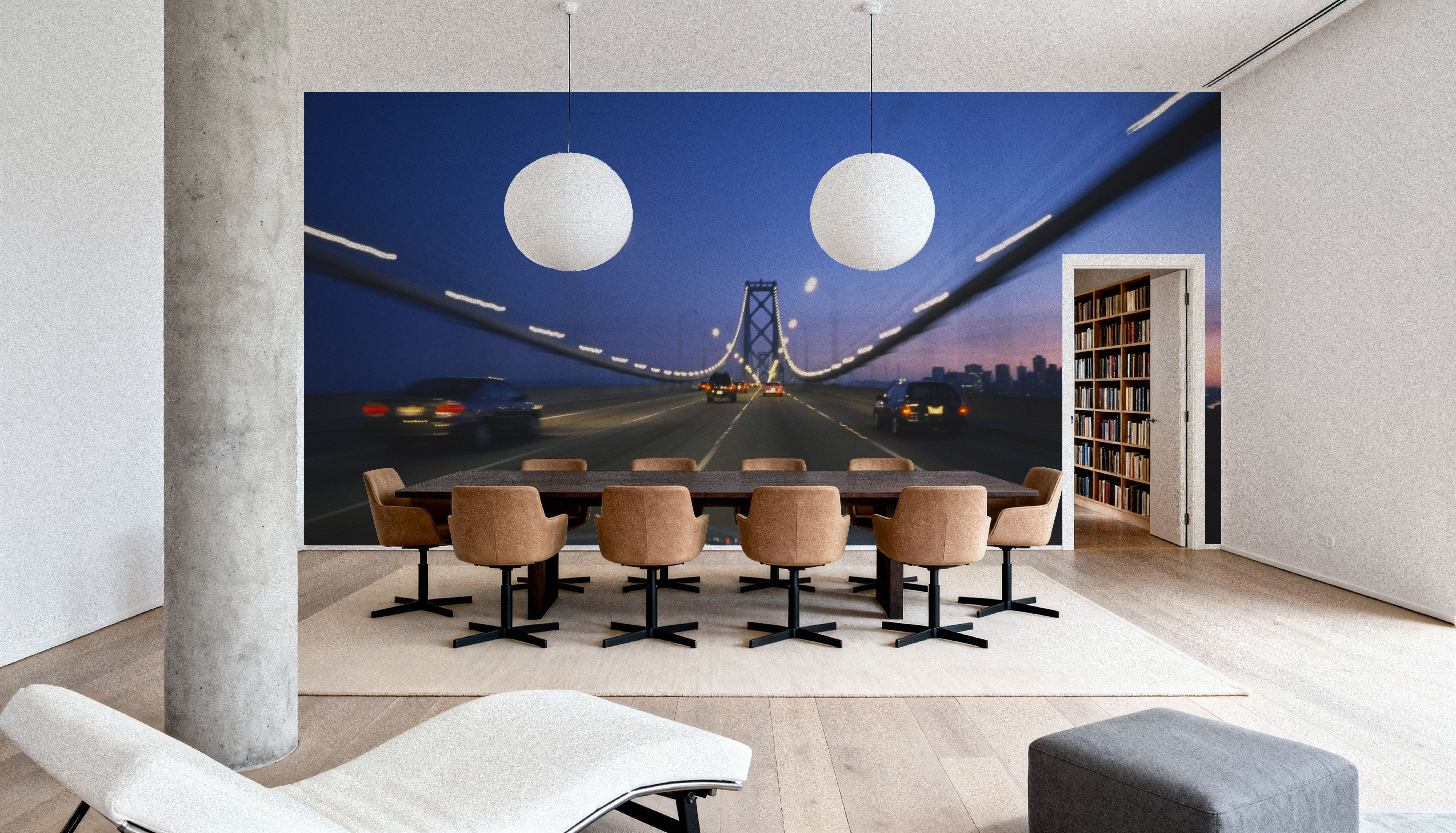 Twilight Bridge Crossing