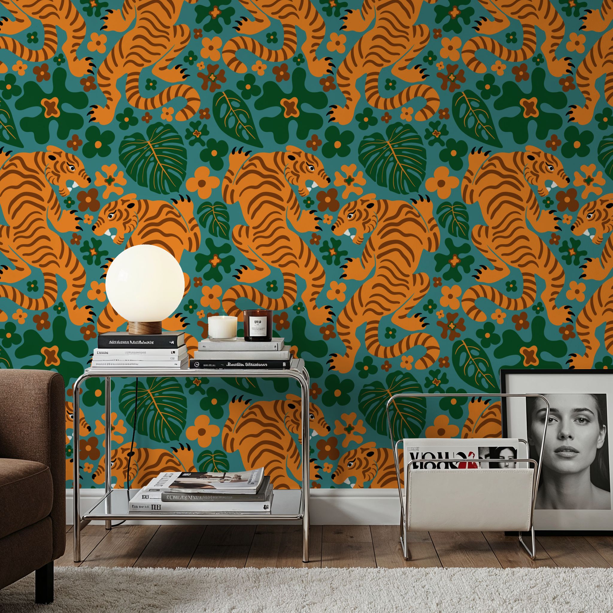 Otomi Cool Tigers, Bright, Wallpaper