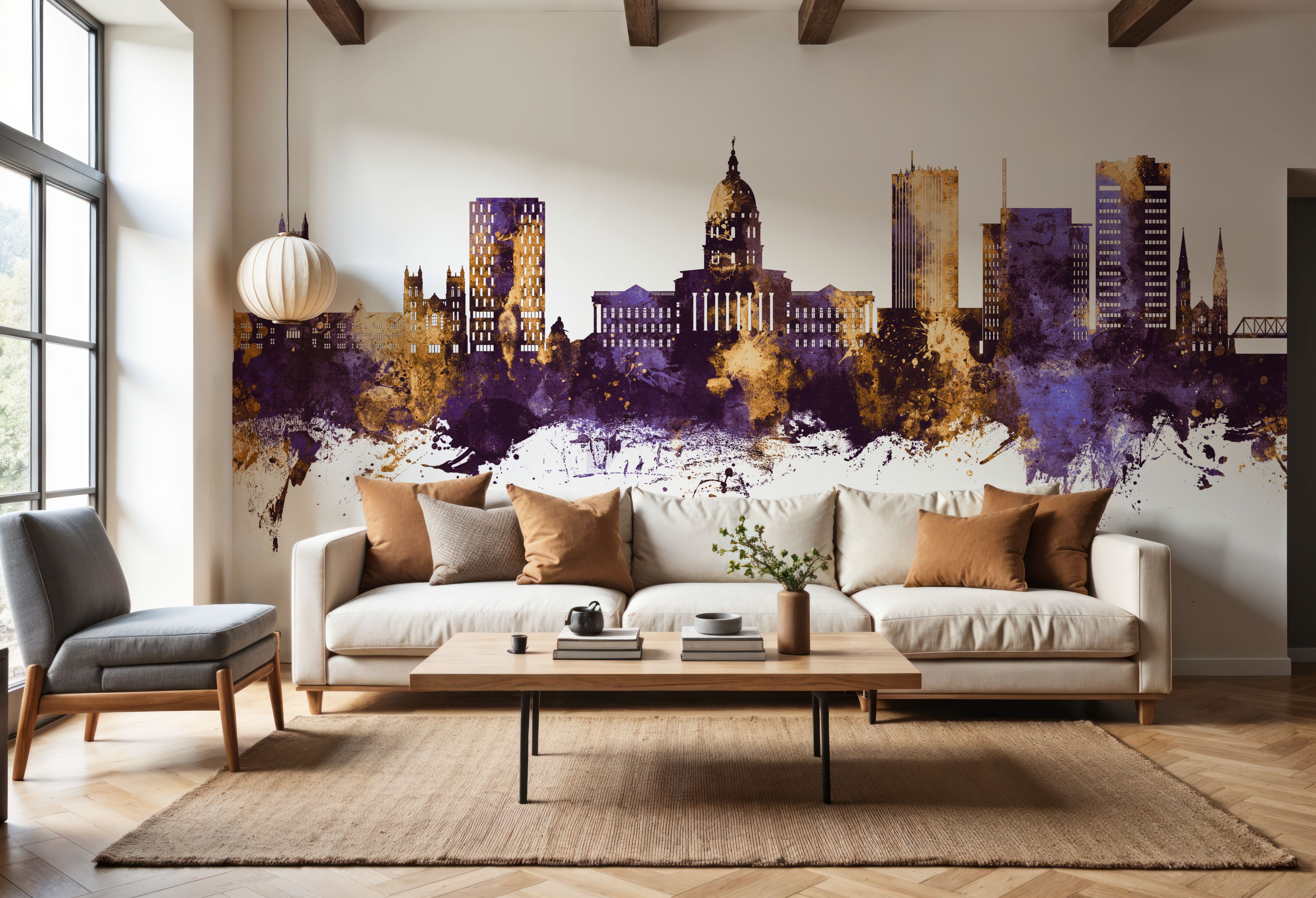 Topeka Wyoming Skyline Purple & Gold