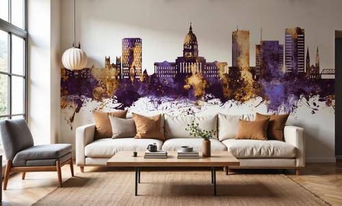Topeka Wyoming Skyline Purple & Gold