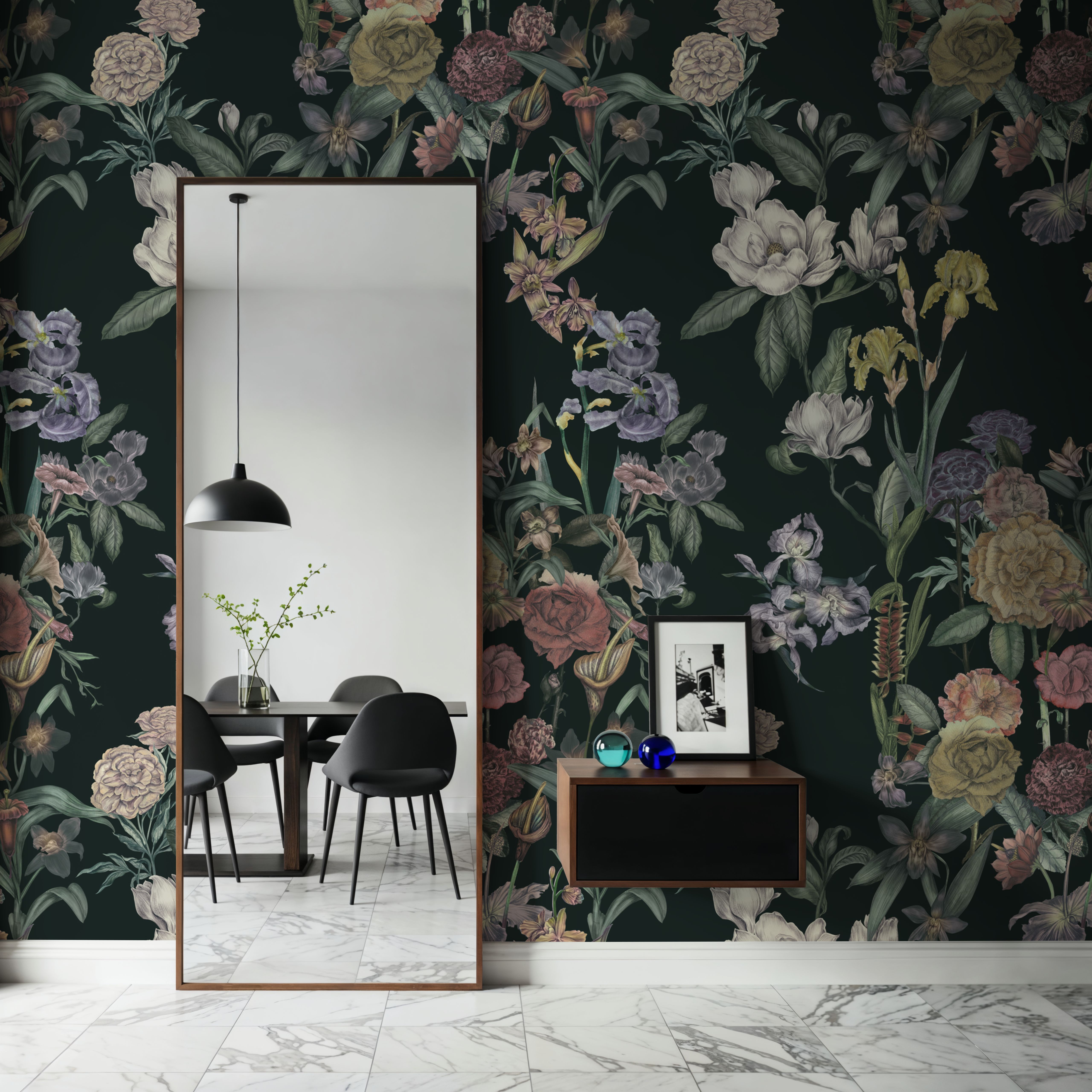 Floral Gaze, Dark Green