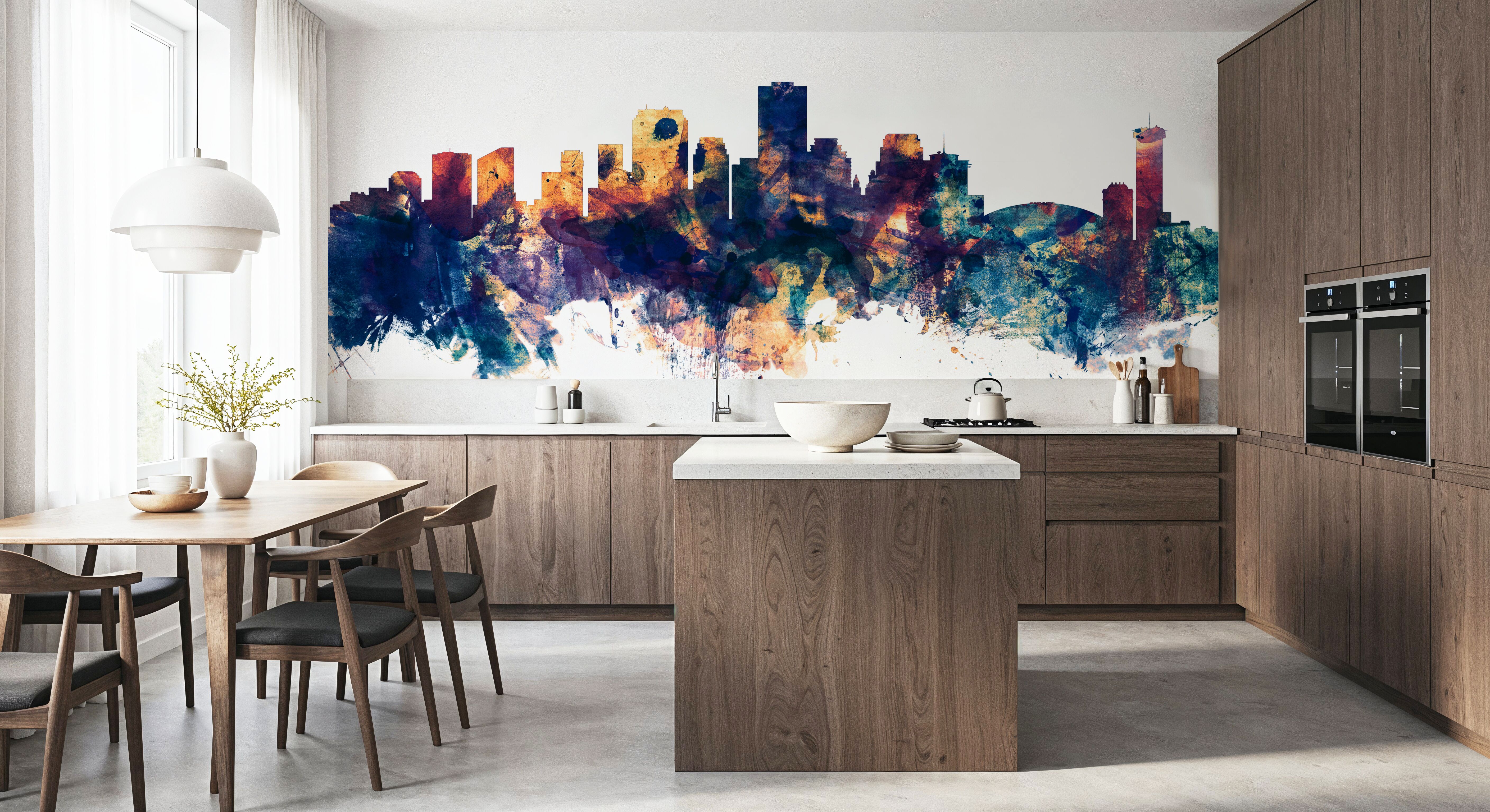 New Orleans Louisiana Skyline Blue & Bronze