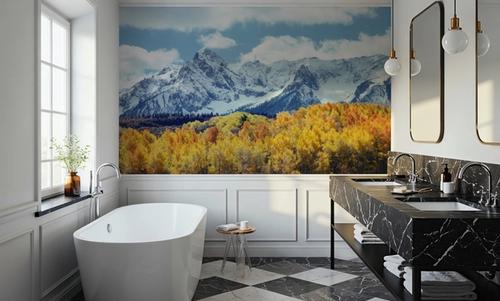 Misty Autumn Peaks Blue
