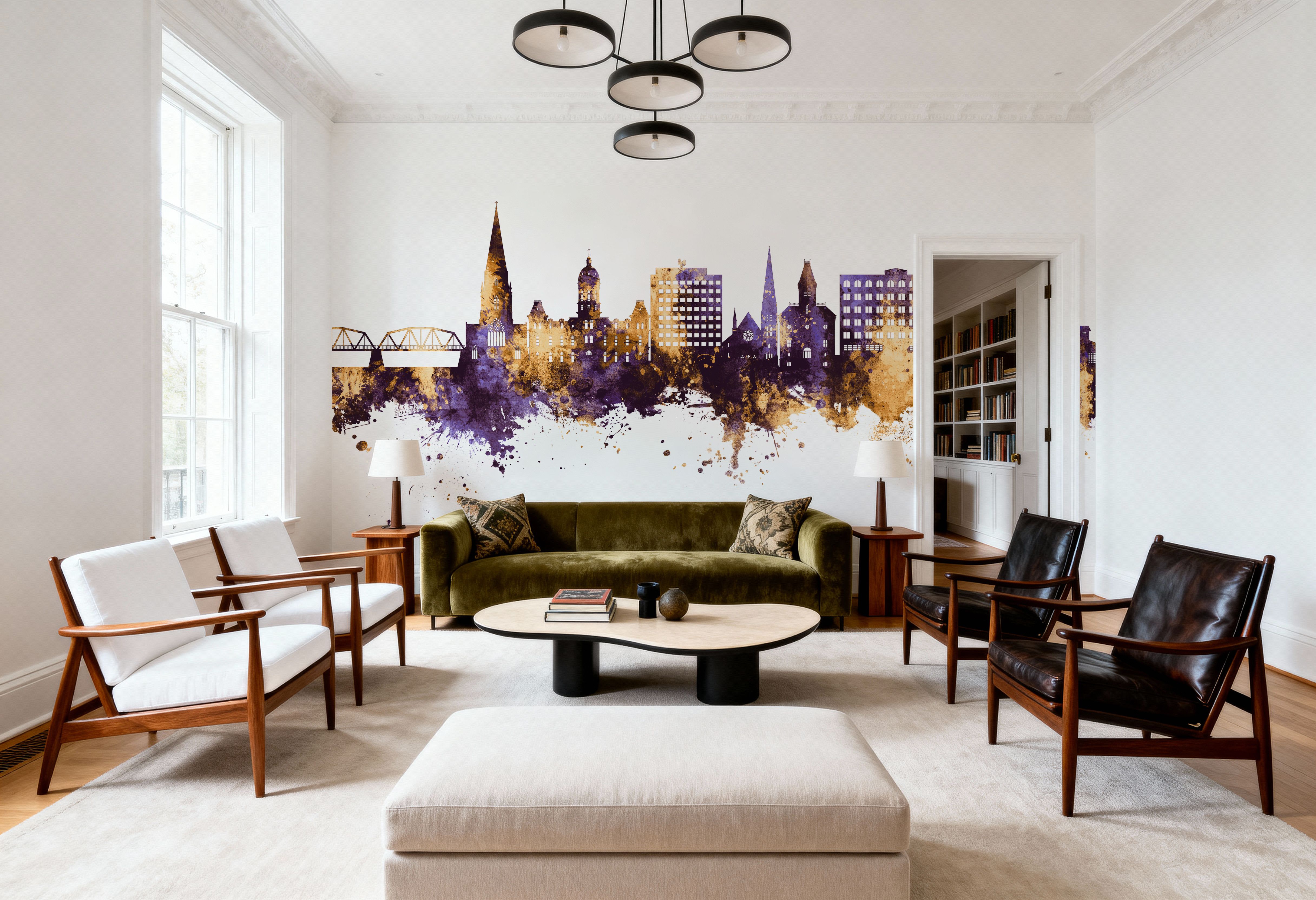 Fredericton Canada Skyline Purple & Gold