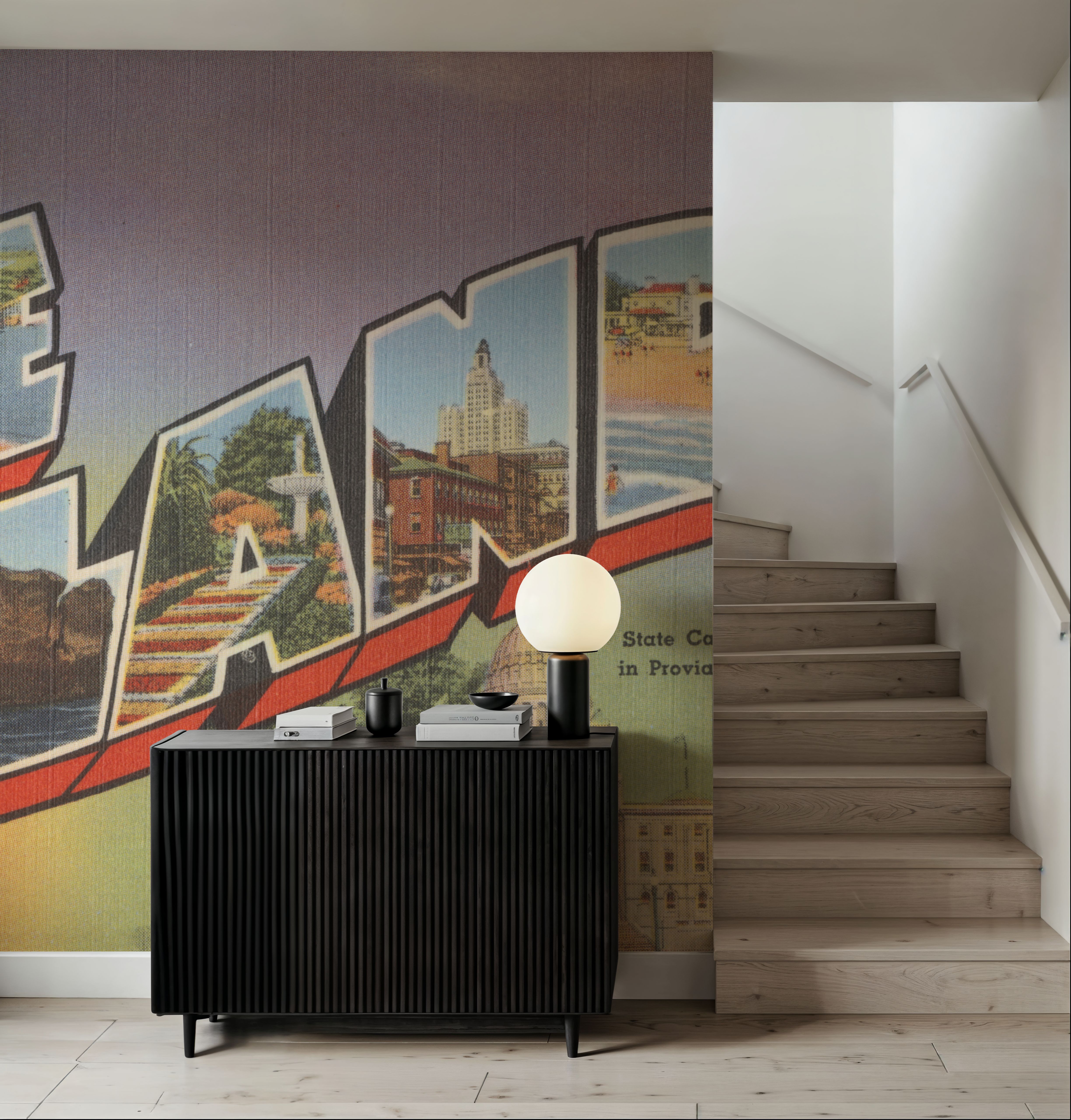 Greetings from Rhode Island - Screenprint Postcard