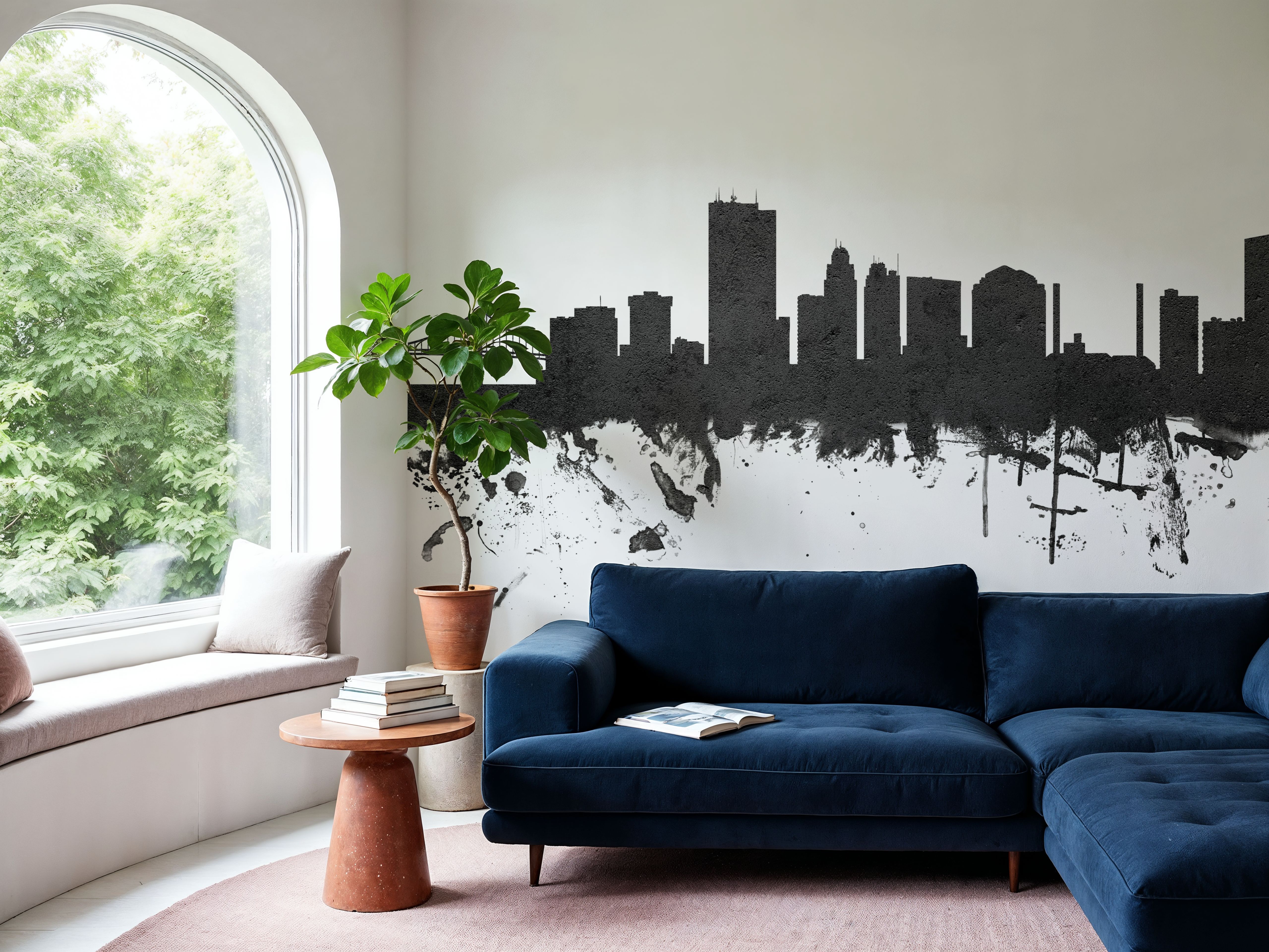 Toledo Ohio Skyline Black & White