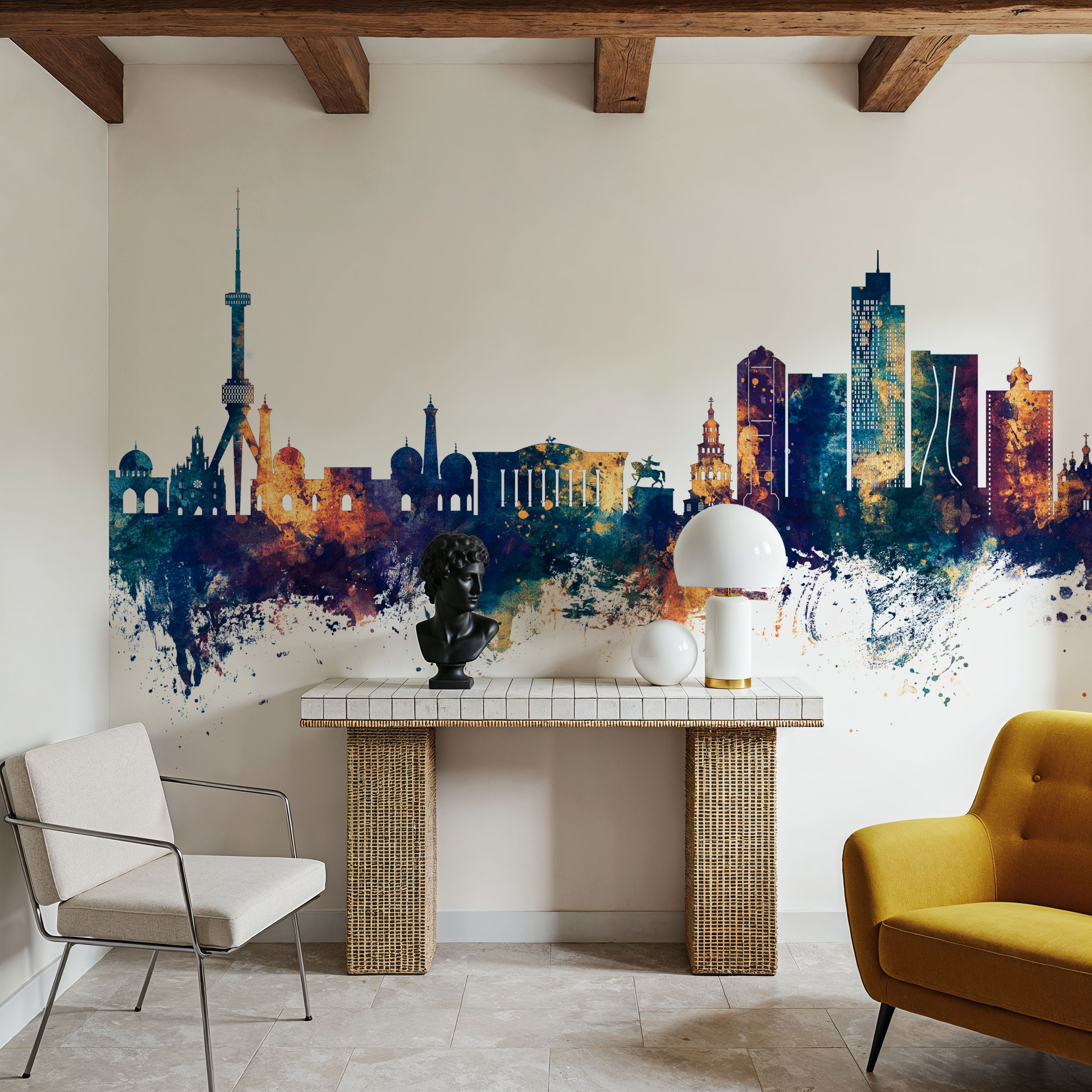 Tashkent Uzbekistan Skyline Blue & Bronze