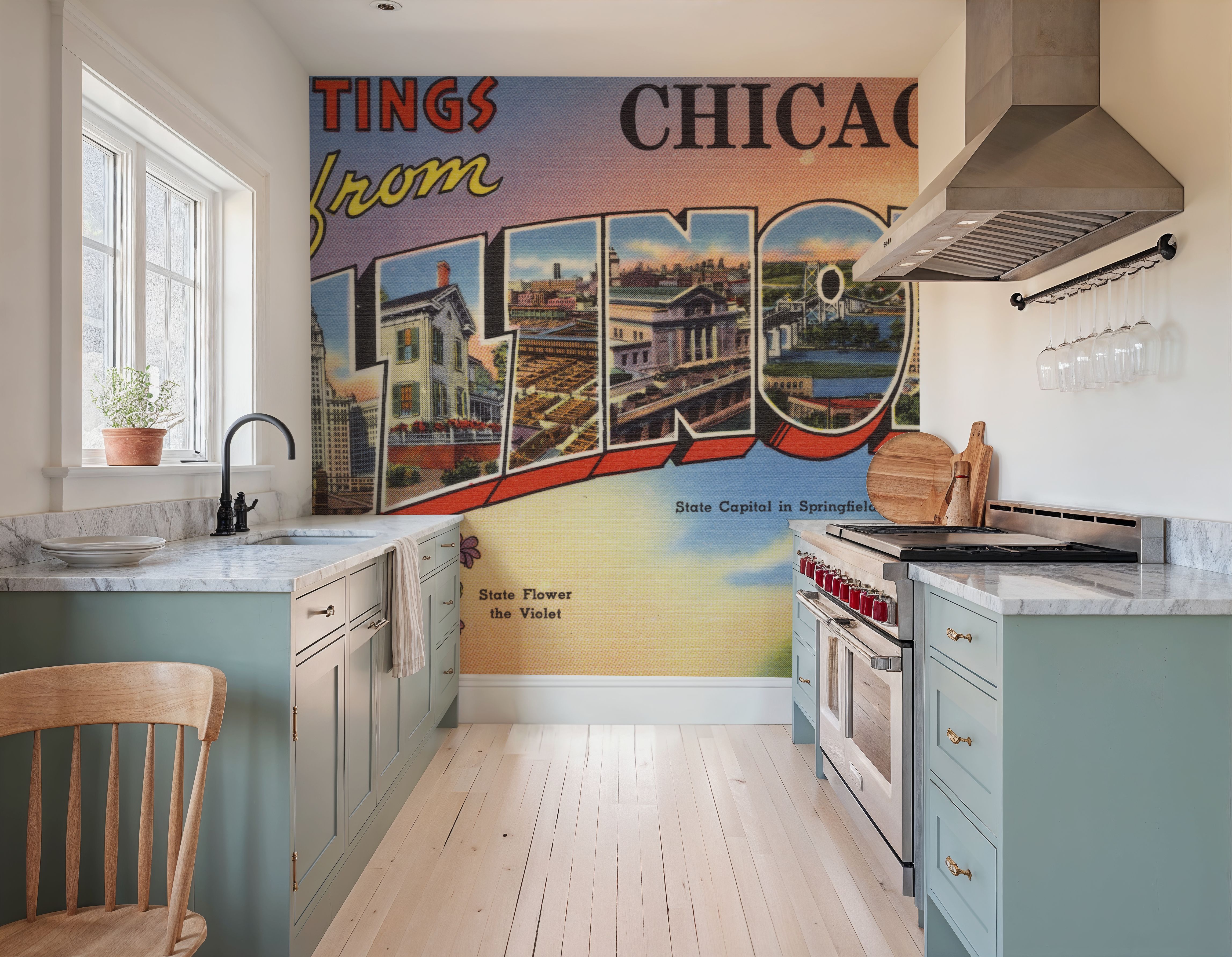 Greetings from Illinois - Screenprint Postcard