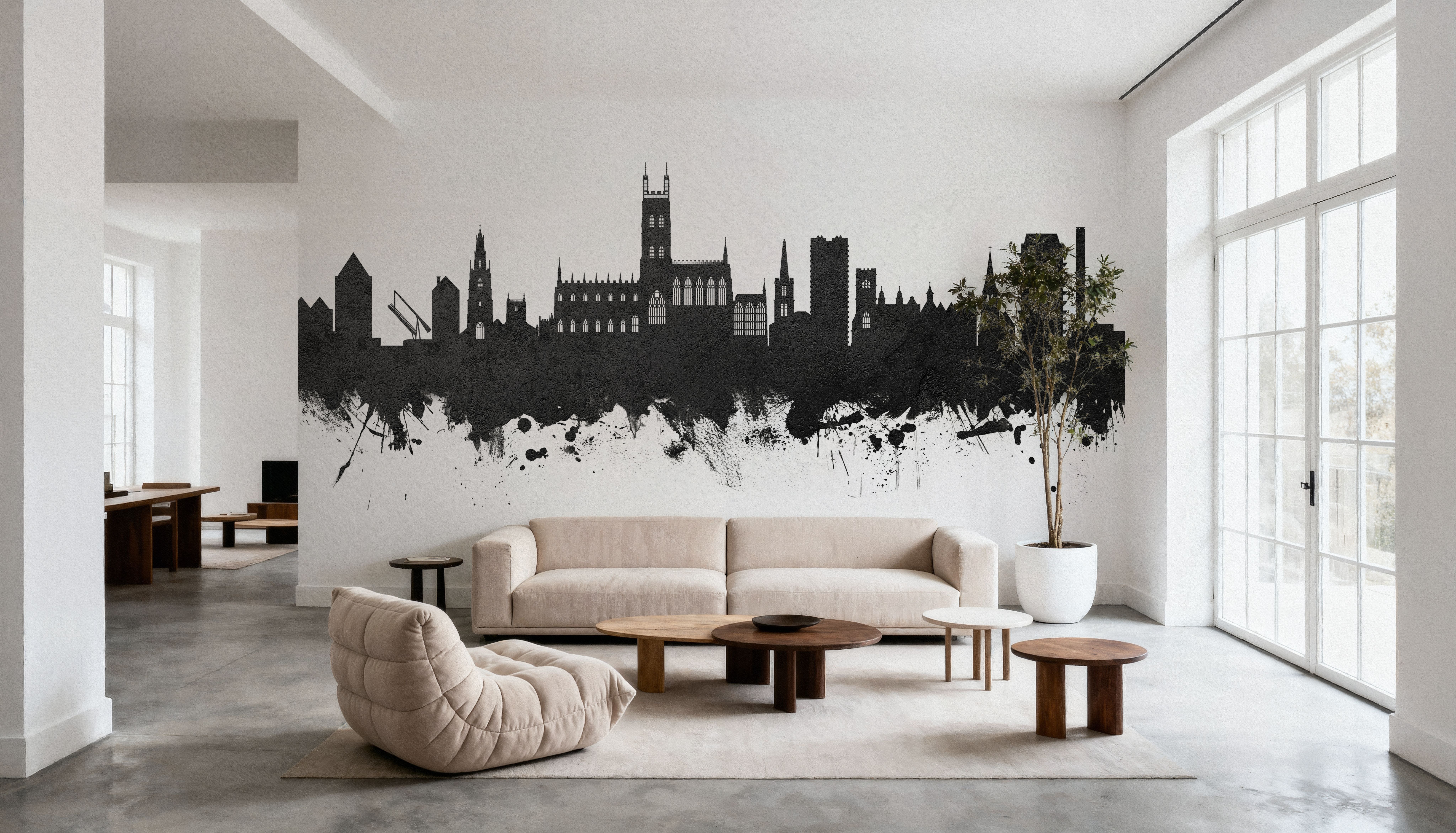 Gloucester England Skyline Black & White