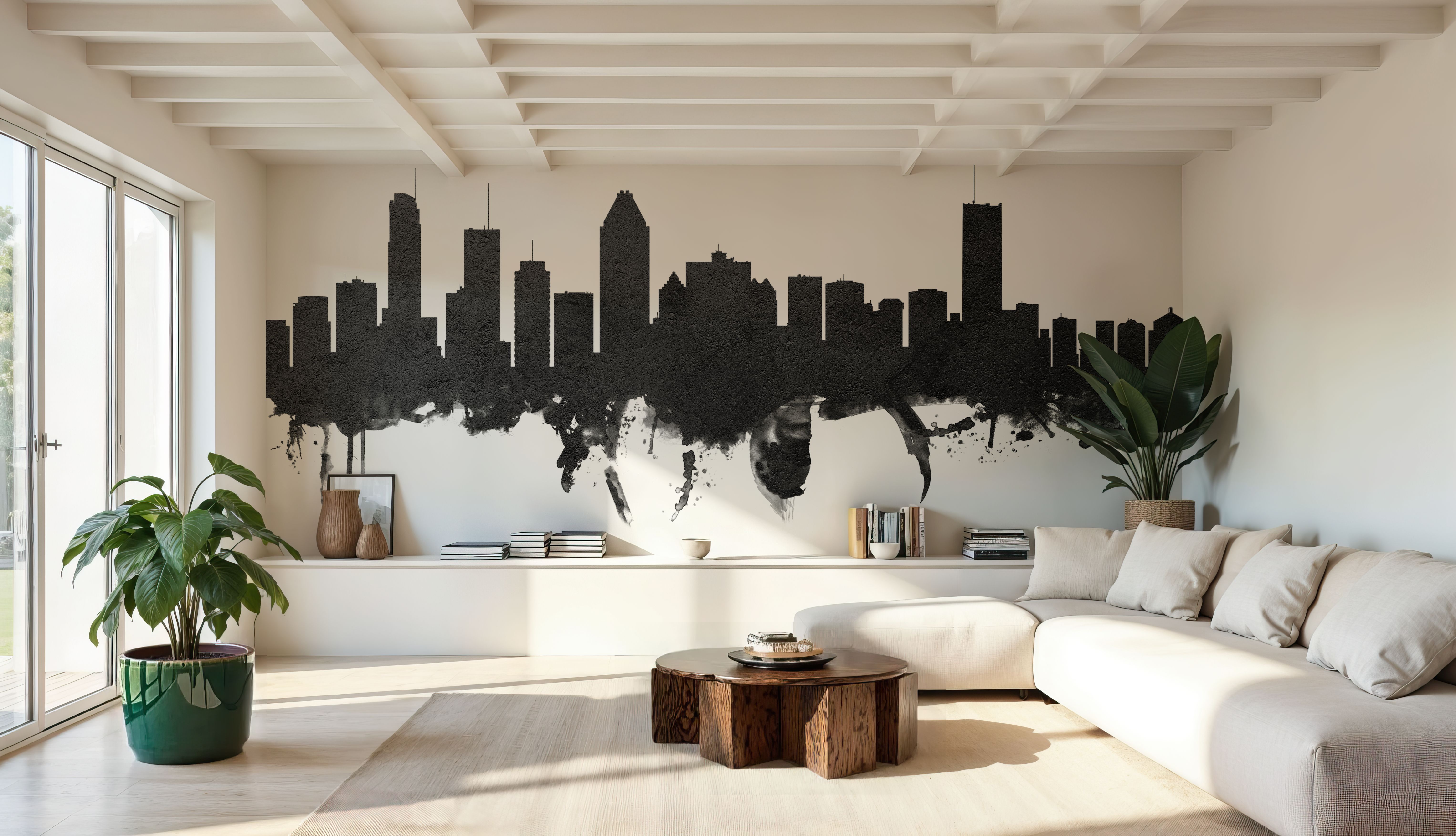 Fotomurale - Montreal Canada Skyline Black & White - Astratti - Uffici - Wallism Italia - Incollare al muro o Autoadesivo