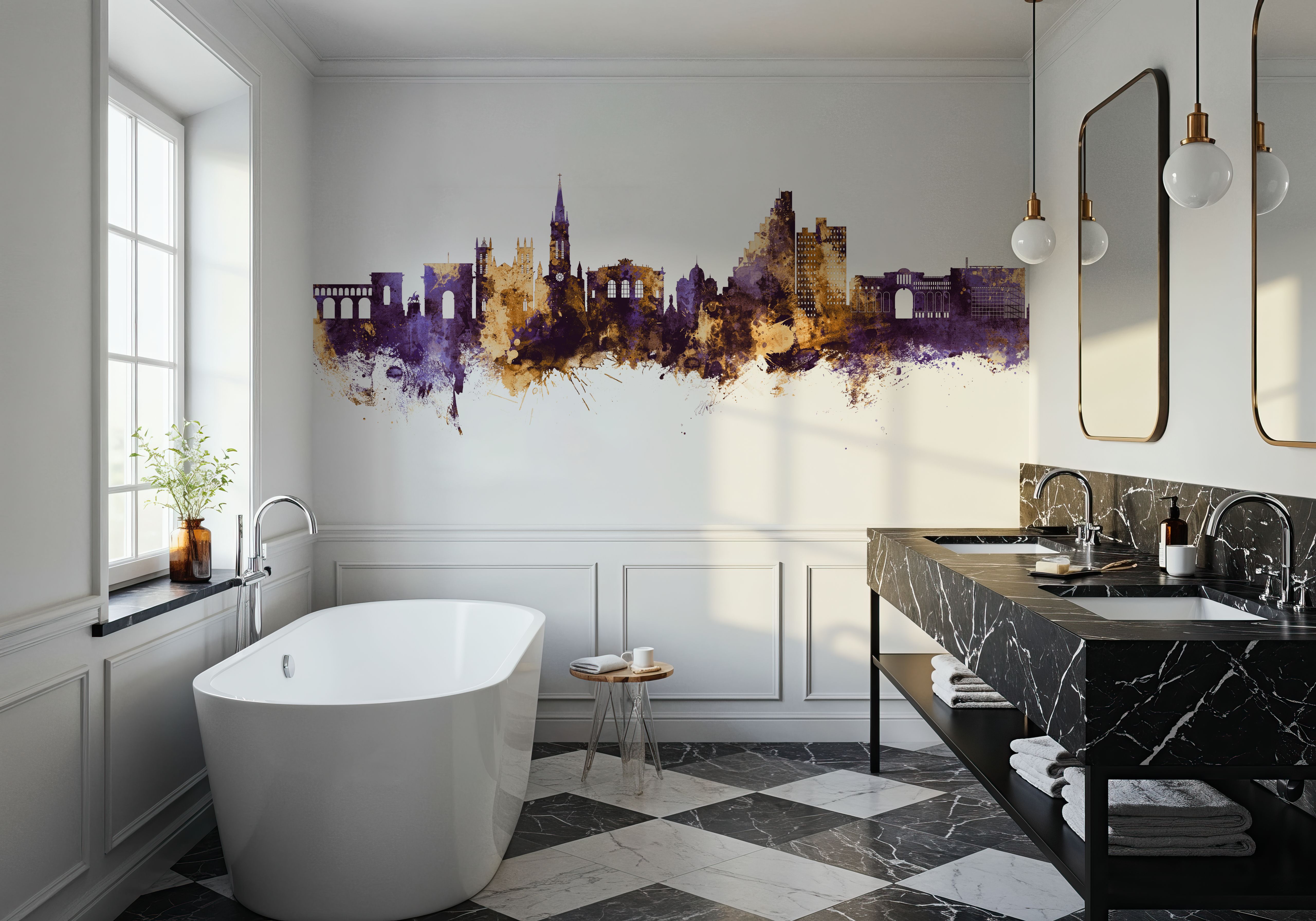 Montpellier Skyline Purple & Gold