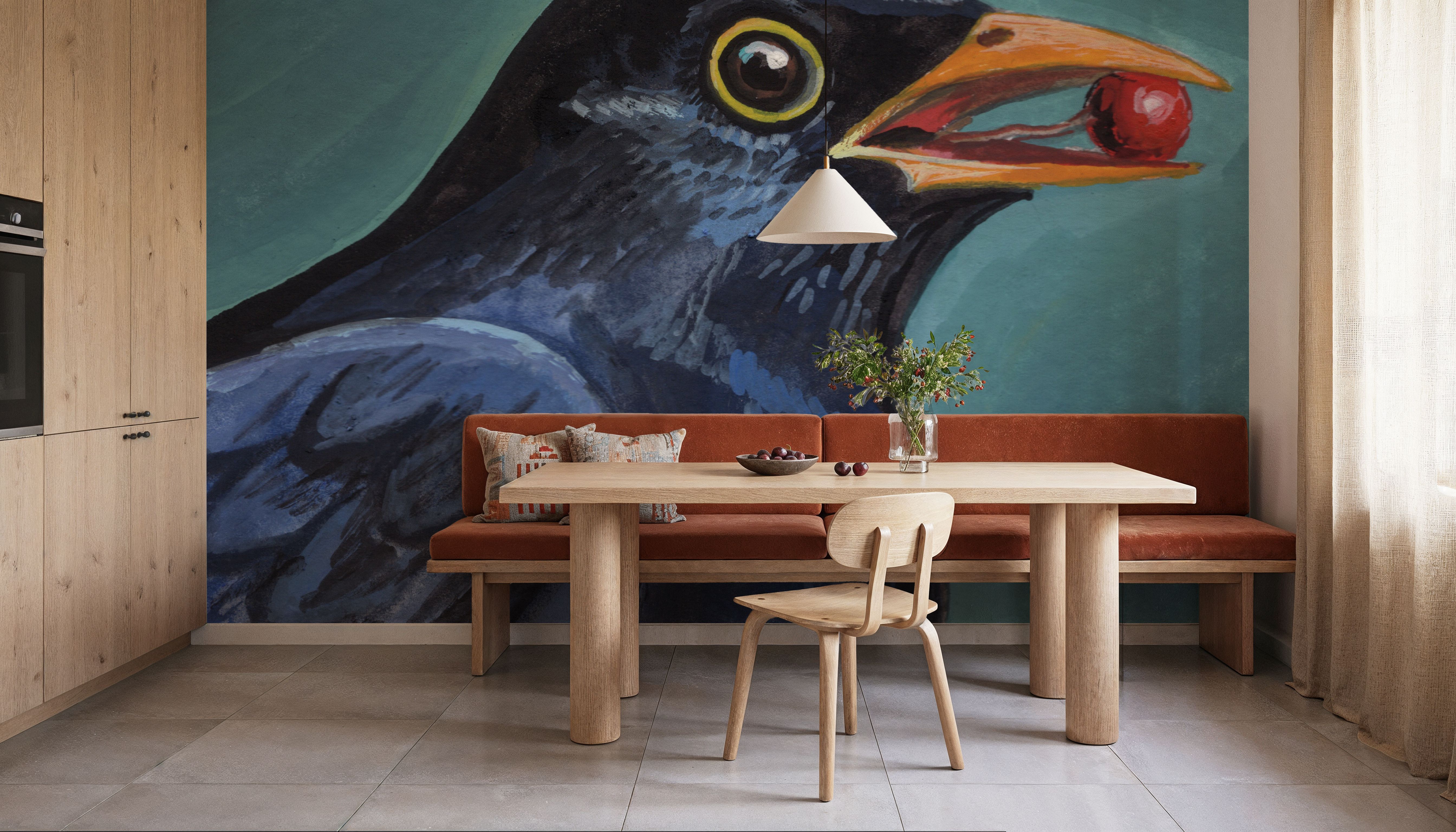 Black Bird With A Berry