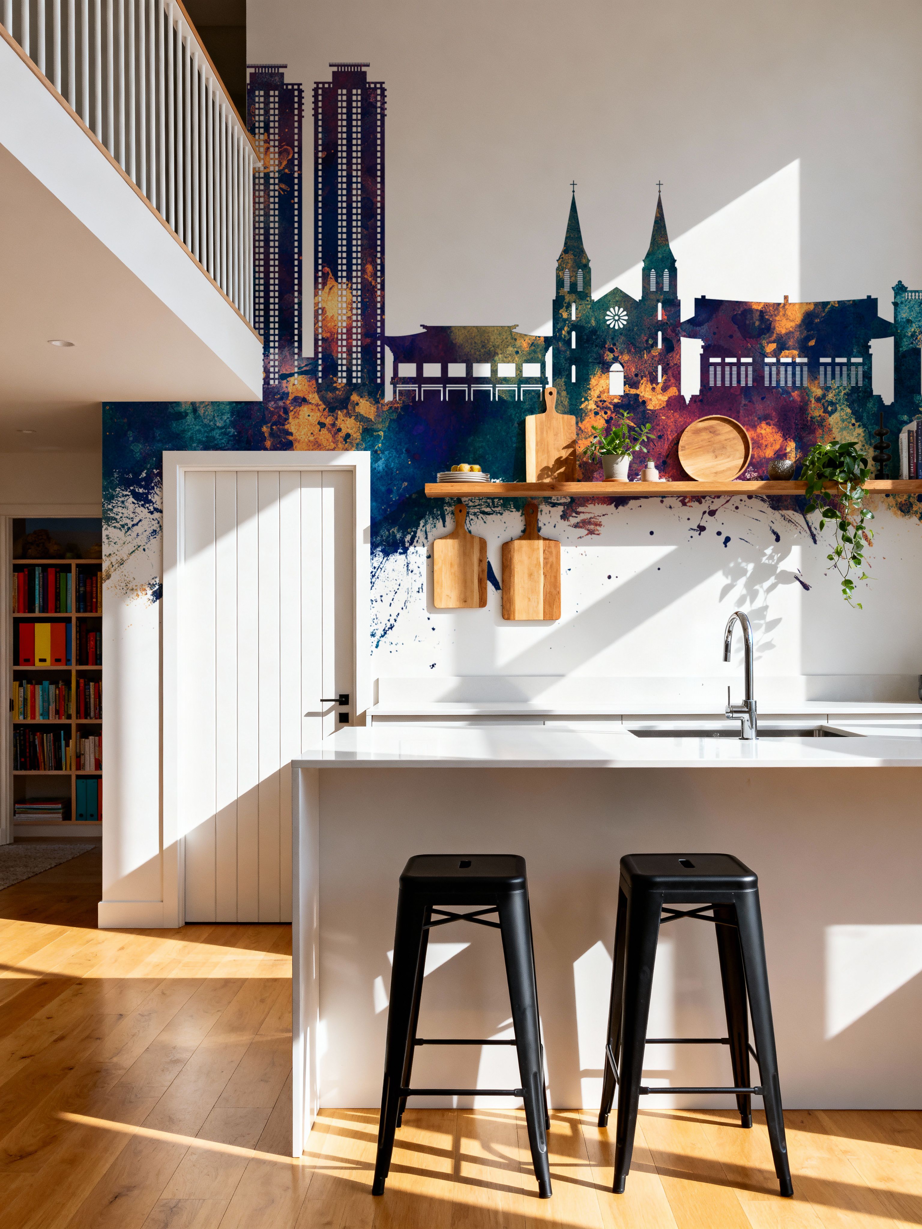 Daegu South Korea Skyline Blue & Bronze