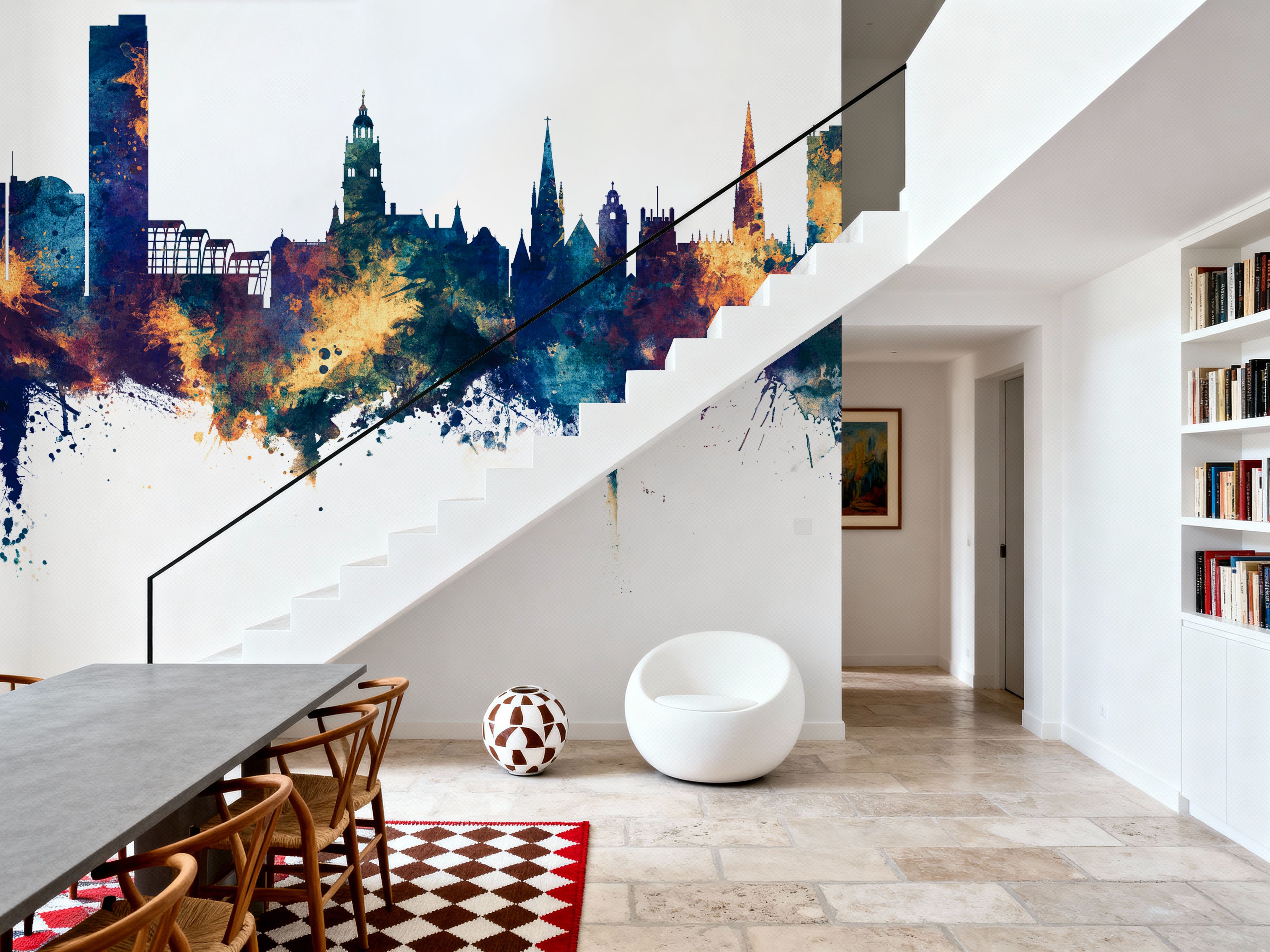 Sheffield England Skyline Blue & Bronze