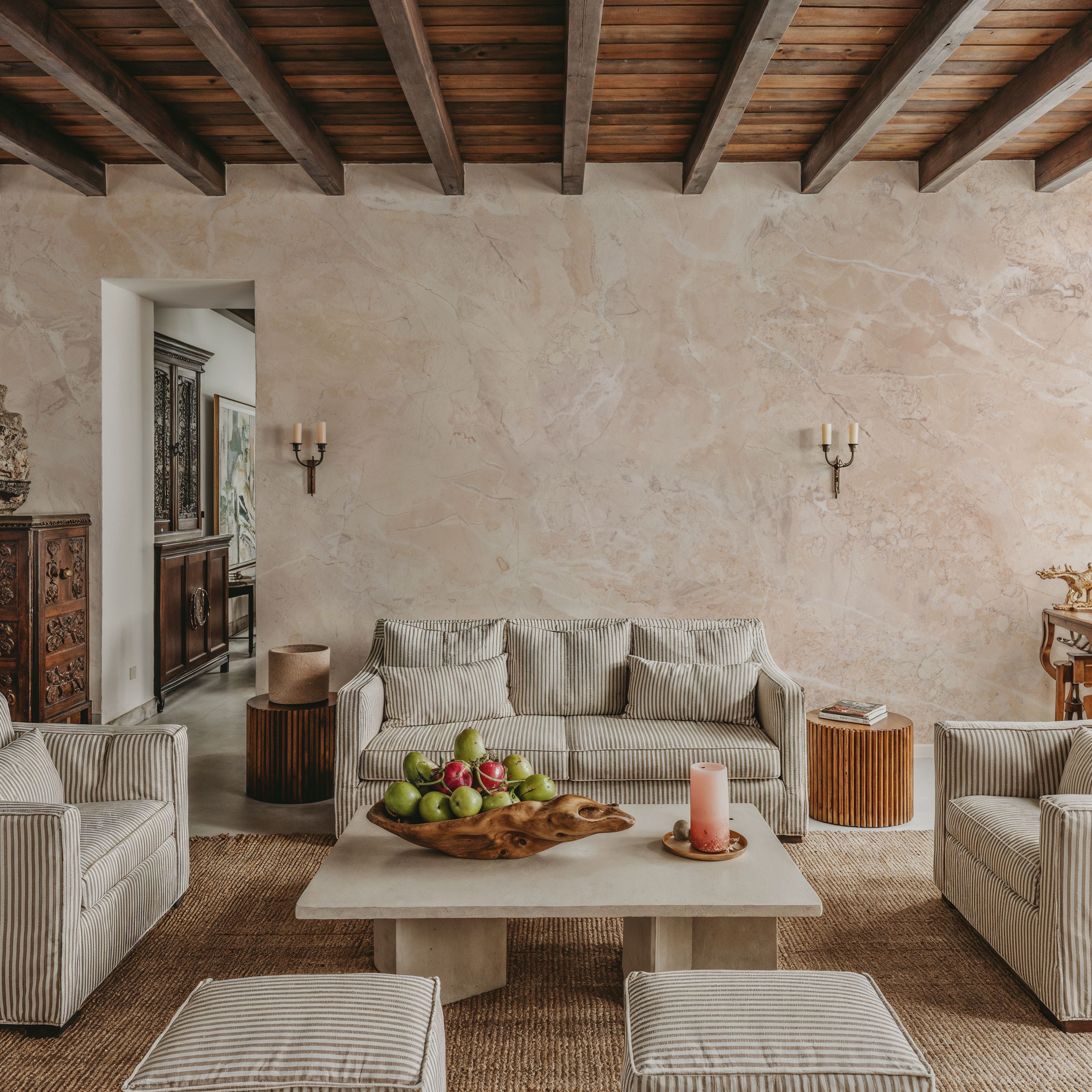 Wall Mural - Beige Marble Panoramic - Stone mural wallpaper - Offices - Wallism US - Premium, Textured or Peel & Stick