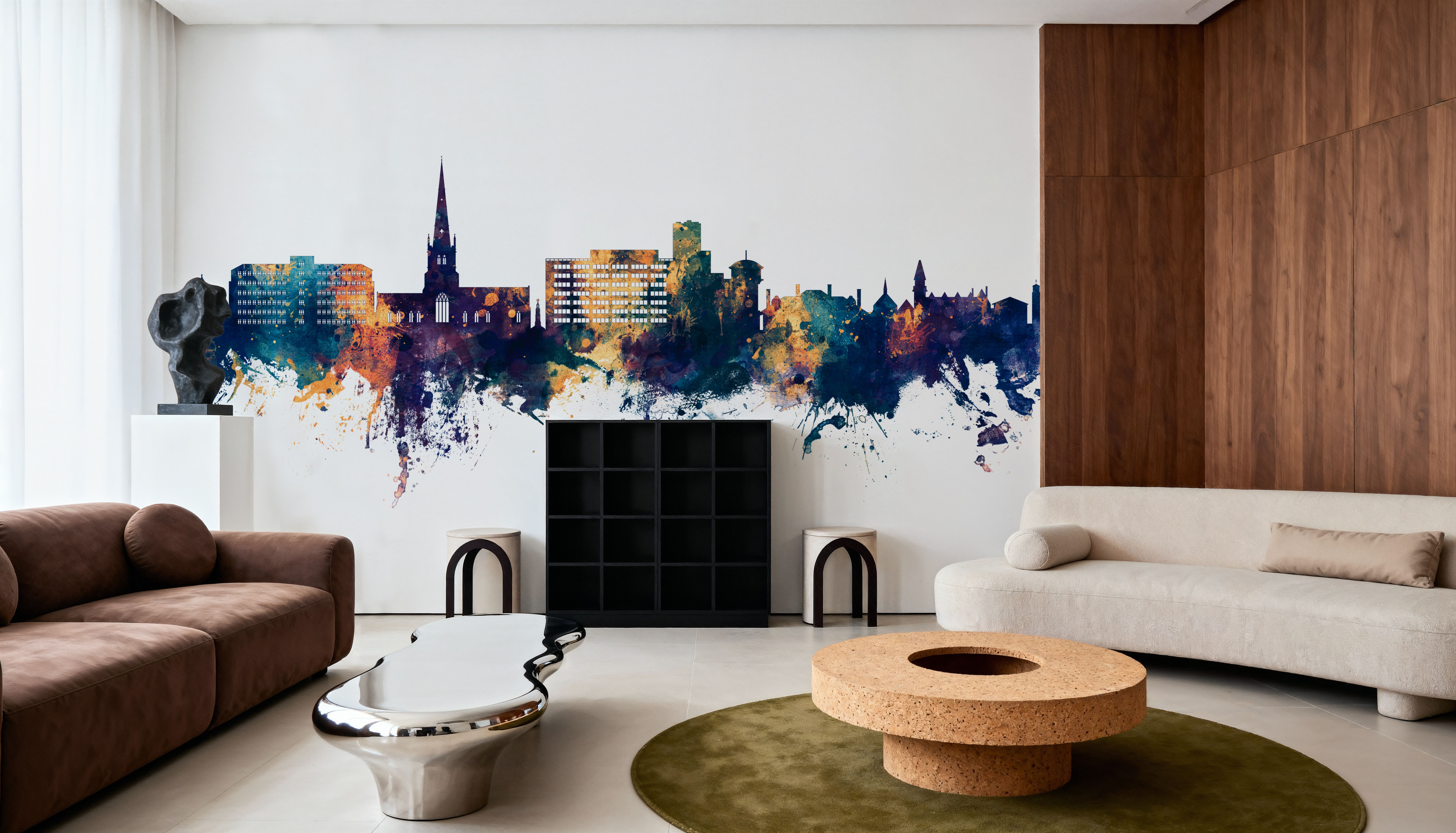 Solihull England Skyline Blue & Bronze