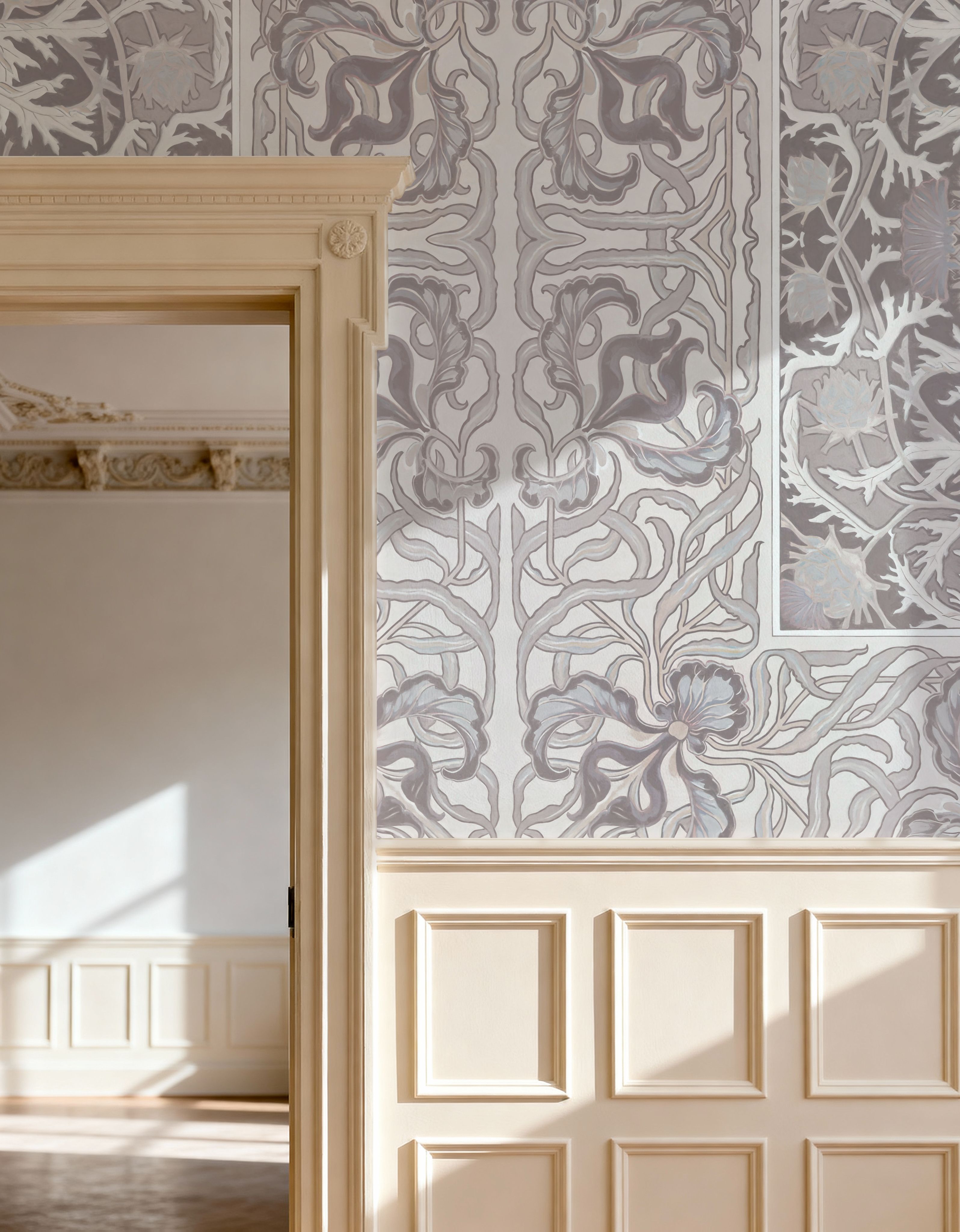 Iris & Thistle Ornament, Mauve