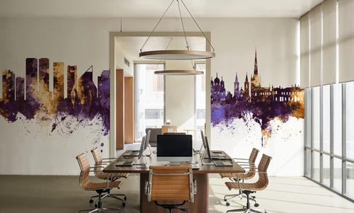 Tallinn Estonia Skyline Purple & Gold