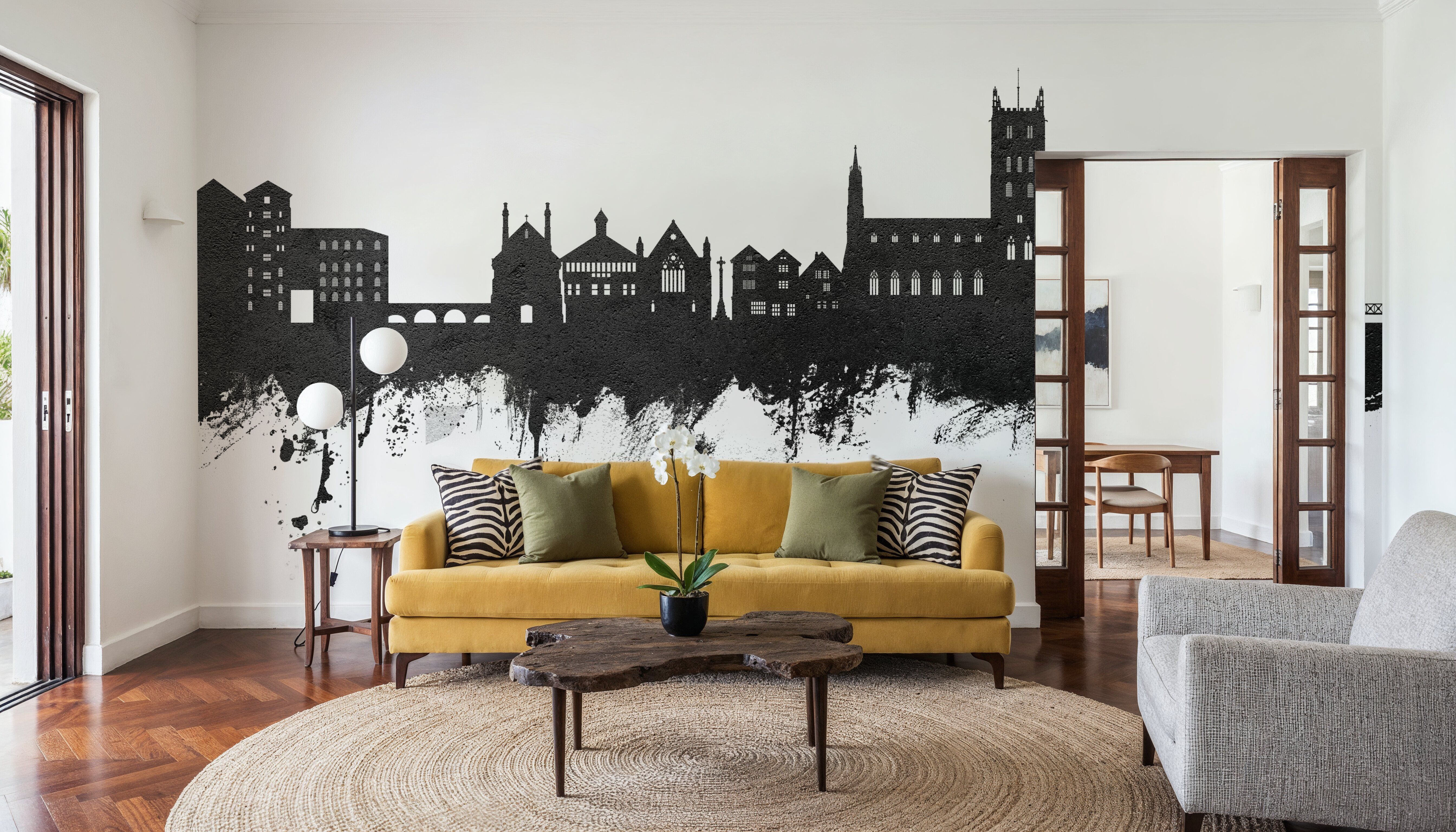 Tewkesbury England Skyline Blck & White, Wallpaper