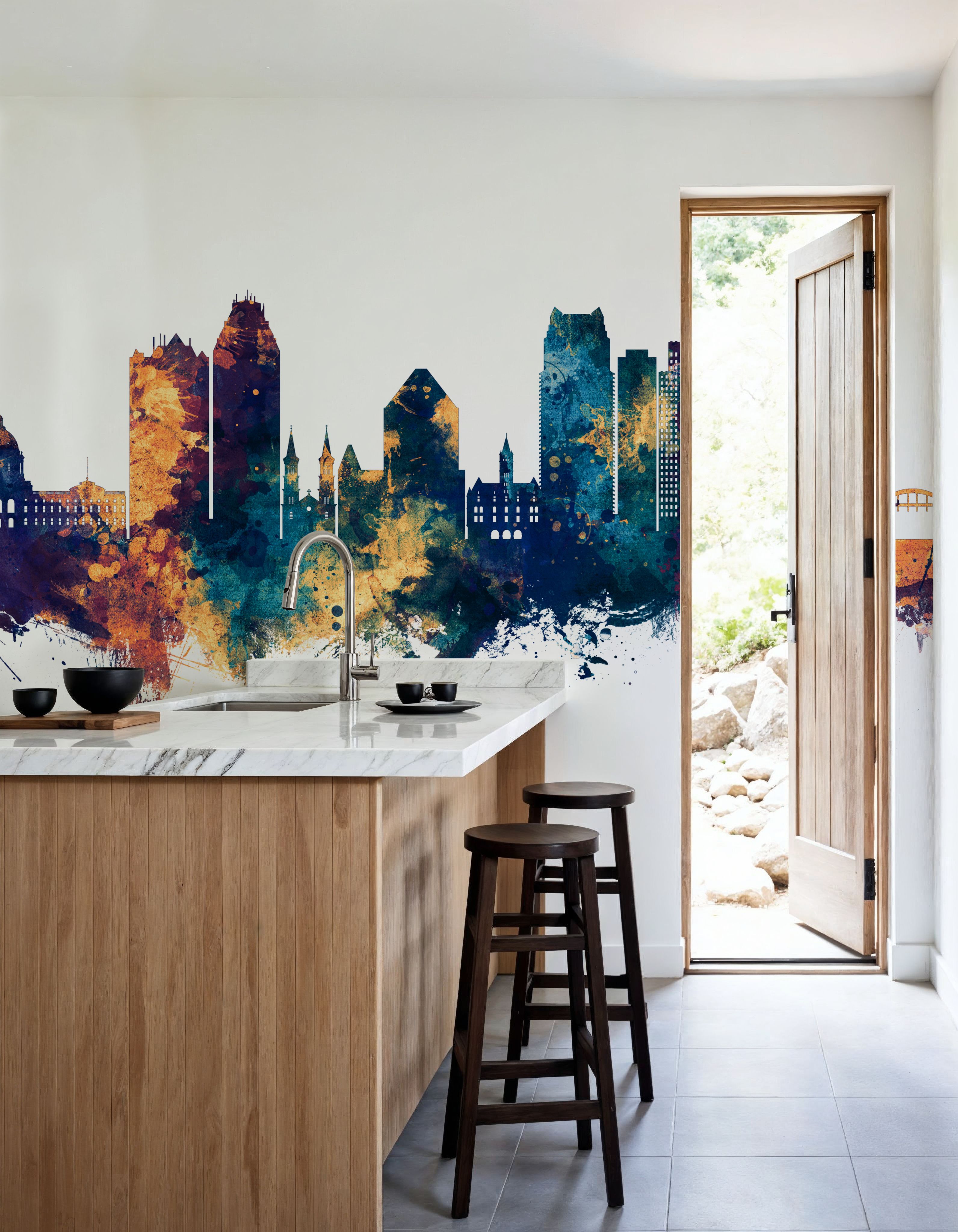 Saint Paul Minnesota Skyline Blue & Bronze