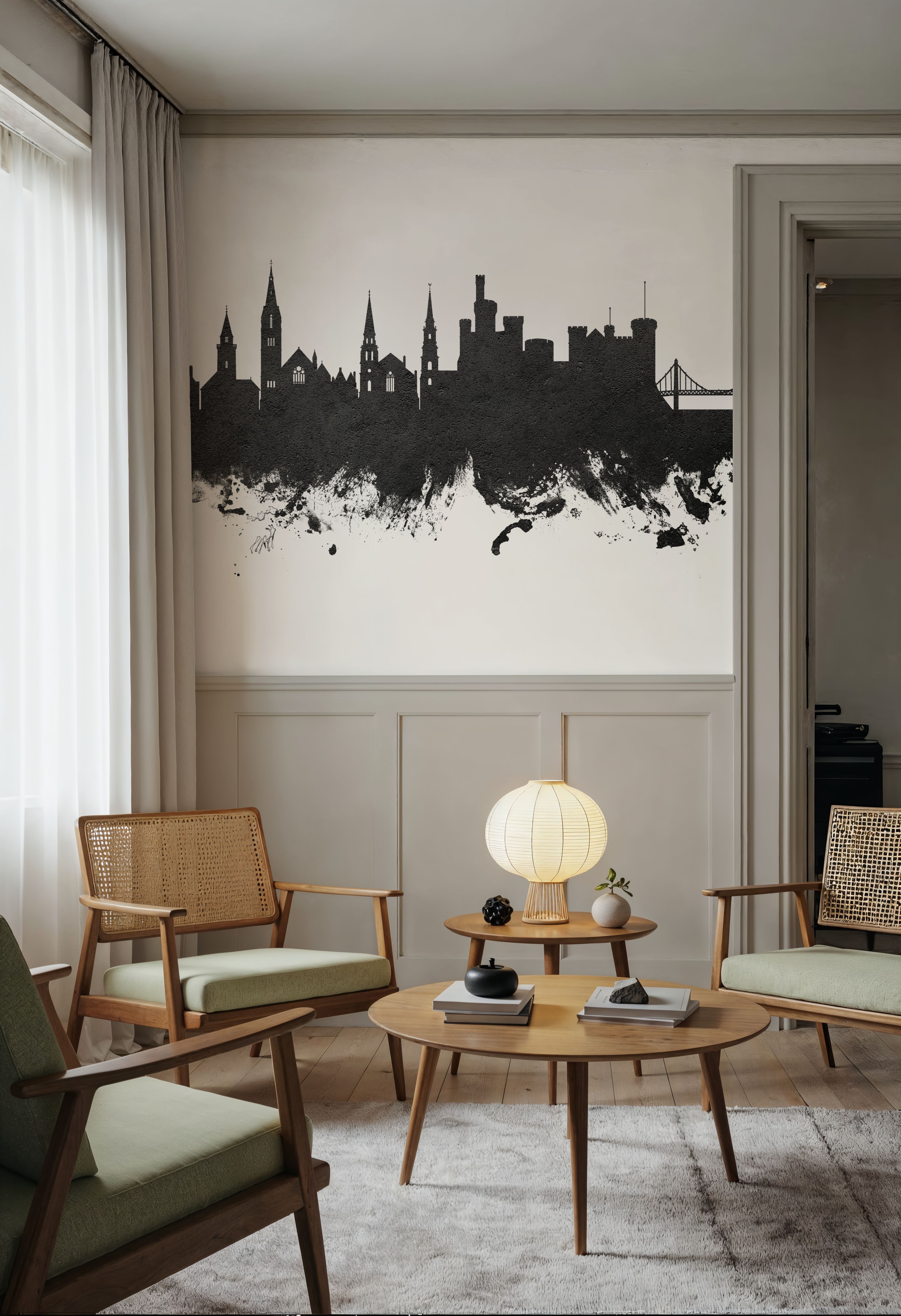 Inverness Scotland Skyline Black & White