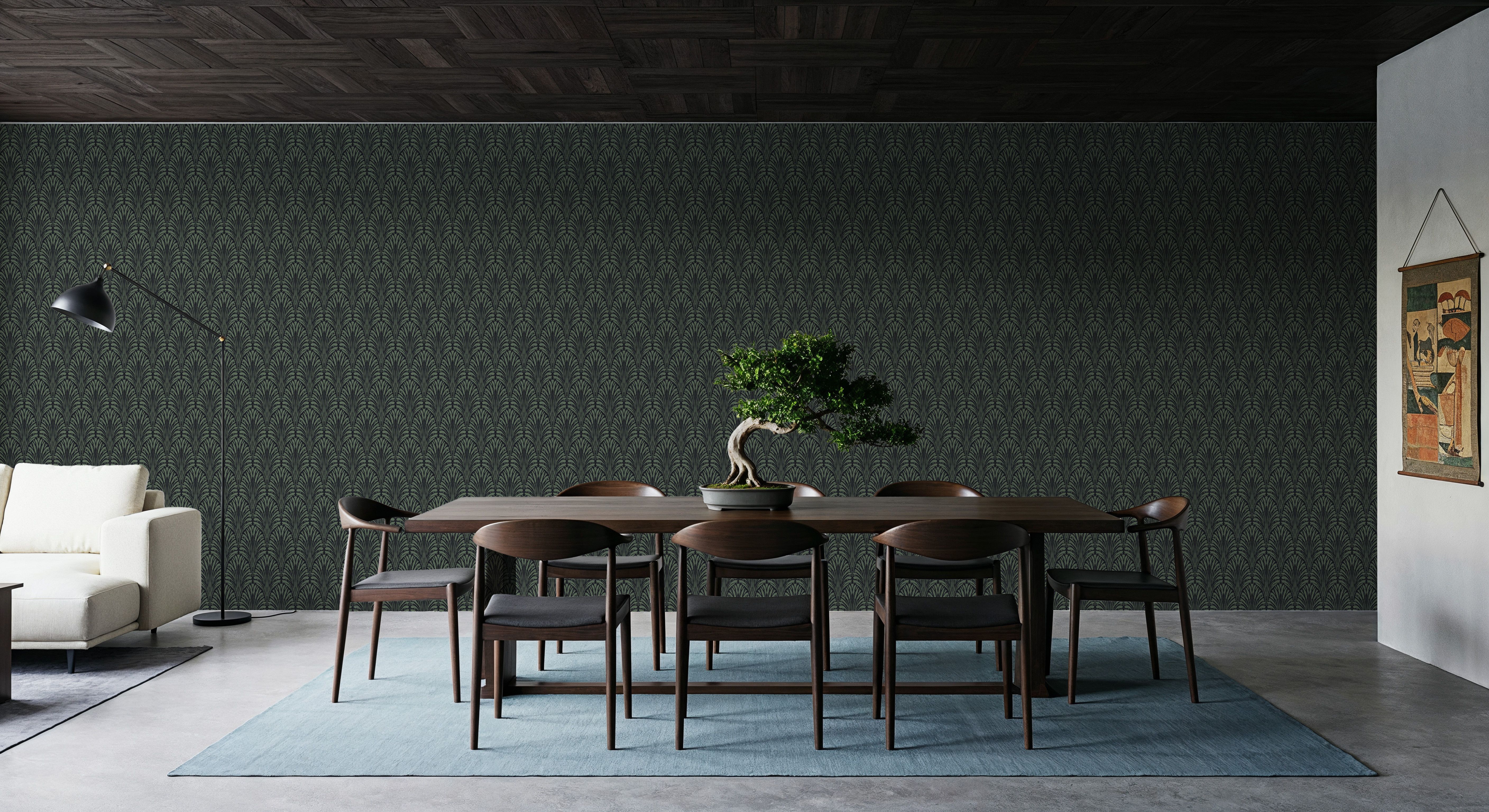Brushstroke Fan Scallop, French Green
