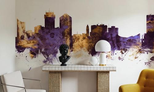 Wichita Kansas Skyline Purple & Gold