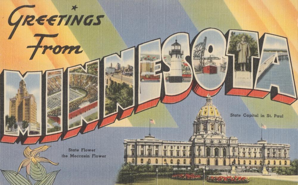 Greetings from Minnesota - Screenprint Postcard
